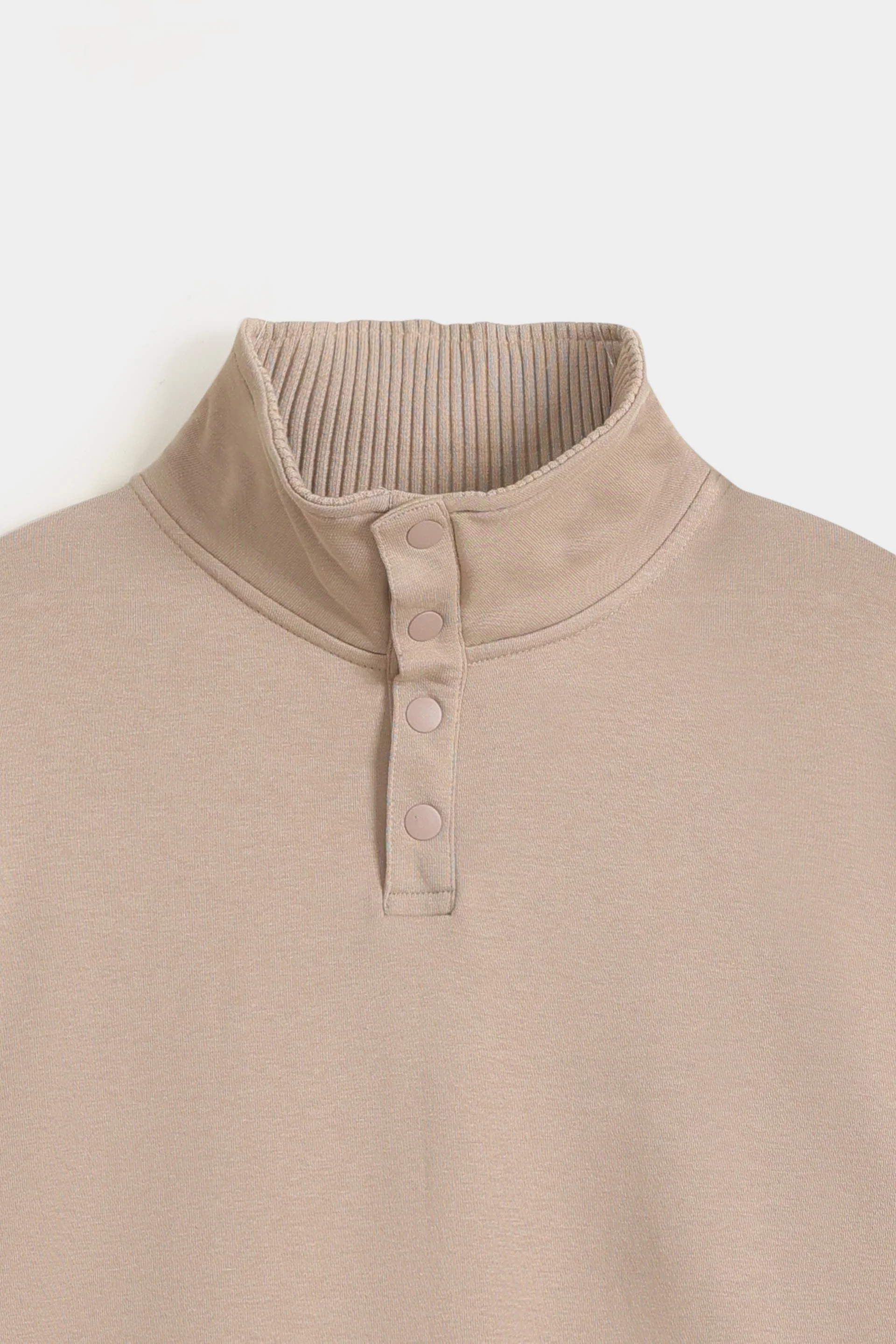 Buttoned Quarter Placket Sweatshirt - Image 5