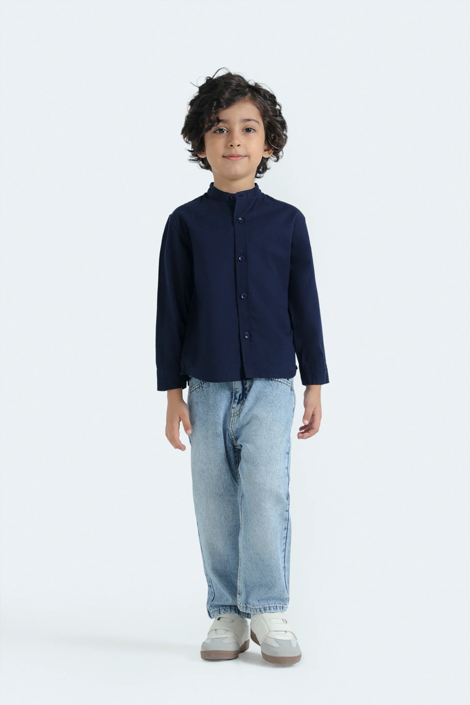 Textured Mandarin Collar Shirt - Image 10