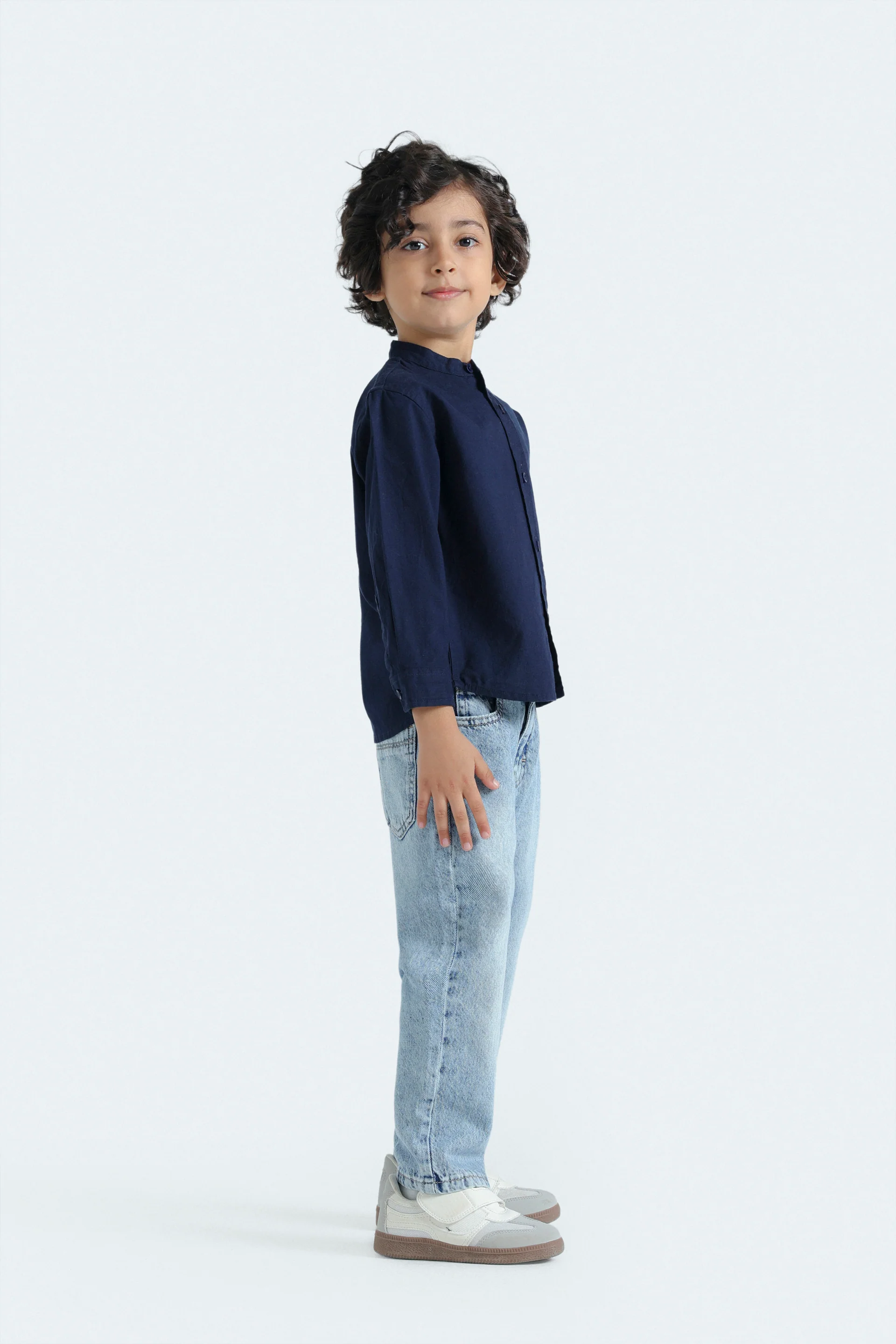 Textured Mandarin Collar Shirt - Image 11