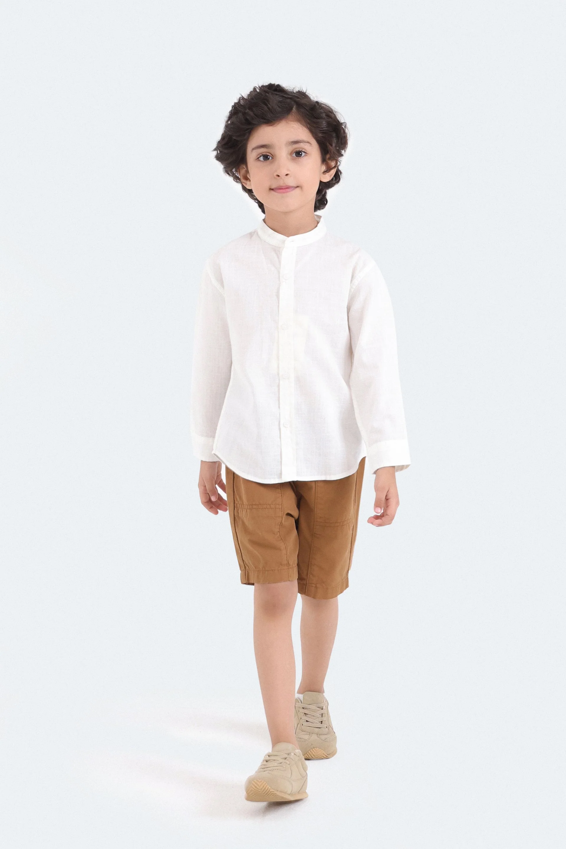 Textured Mandarin Collar Shirt - Image 16