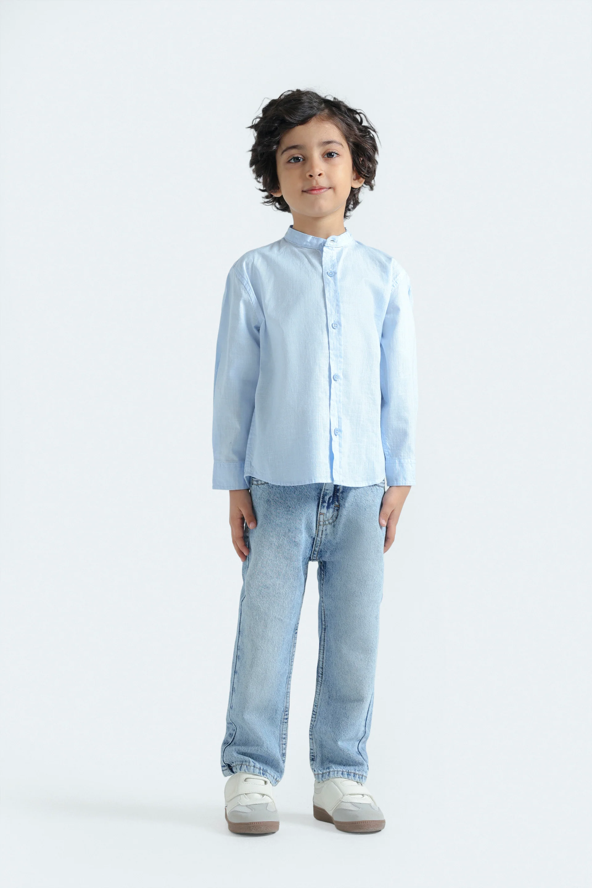 Textured Mandarin Collar Shirt - Image 4