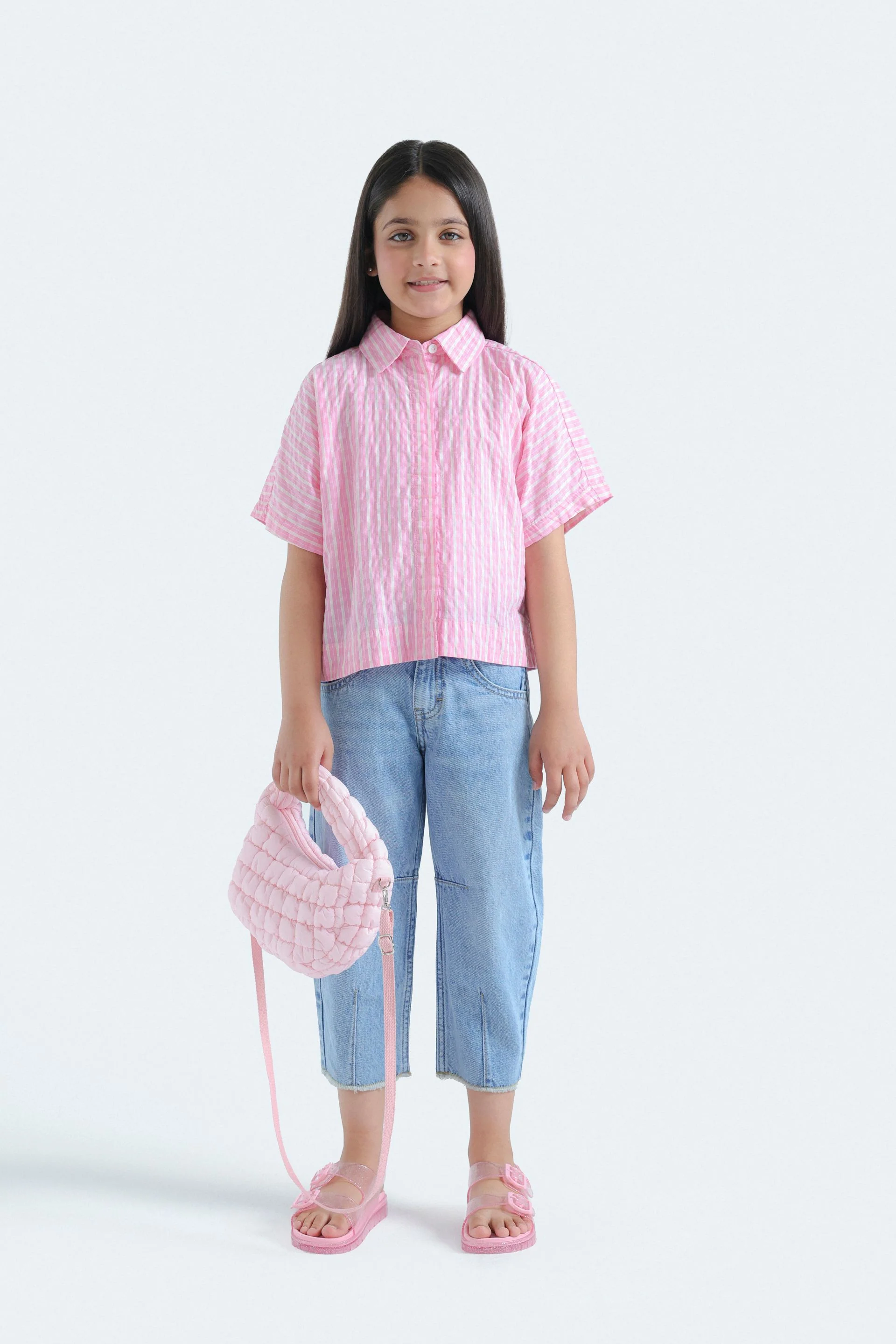 Cropped Striped Shirt - Image 4