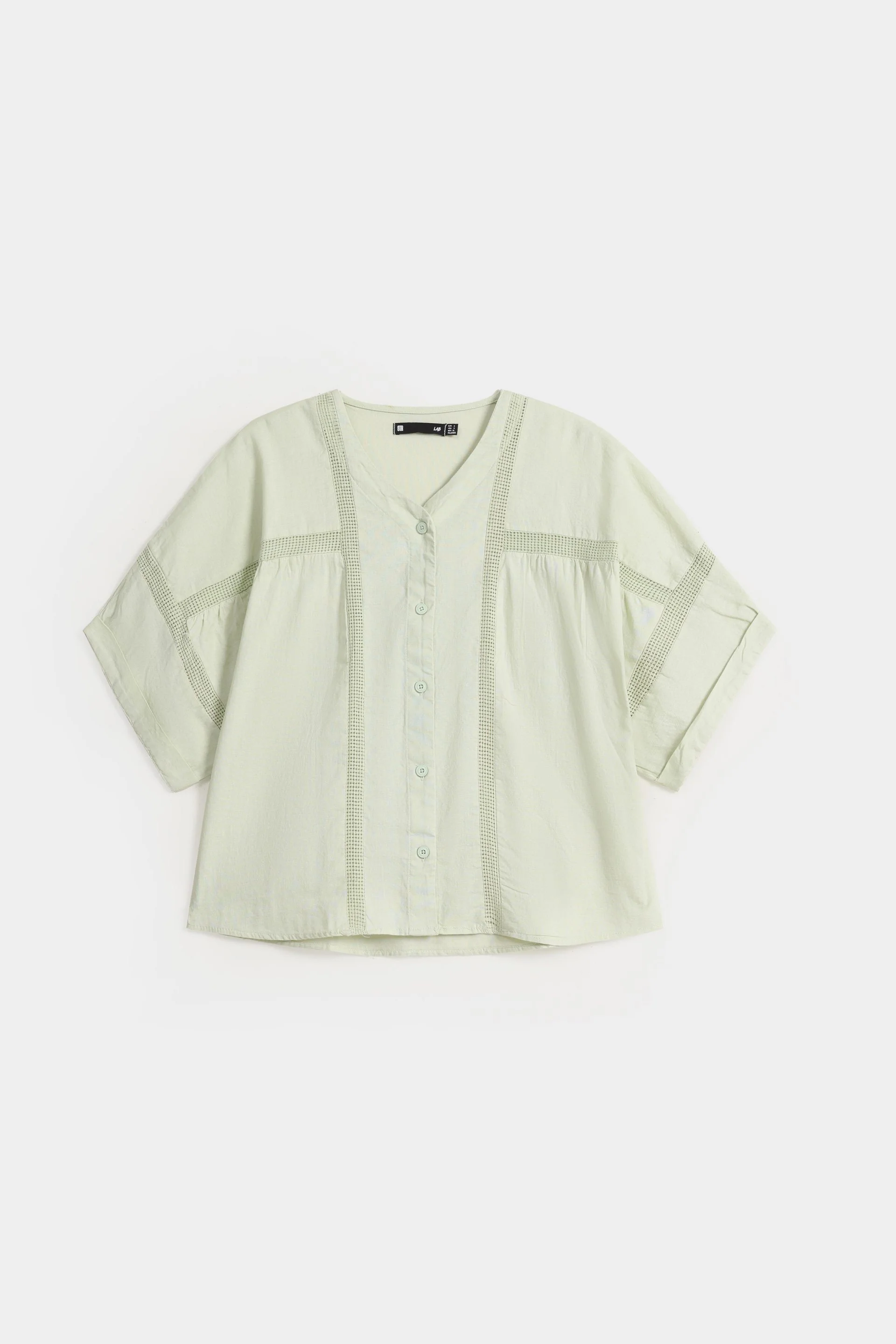 Cropped Shirt With Lace Detail - Image 12