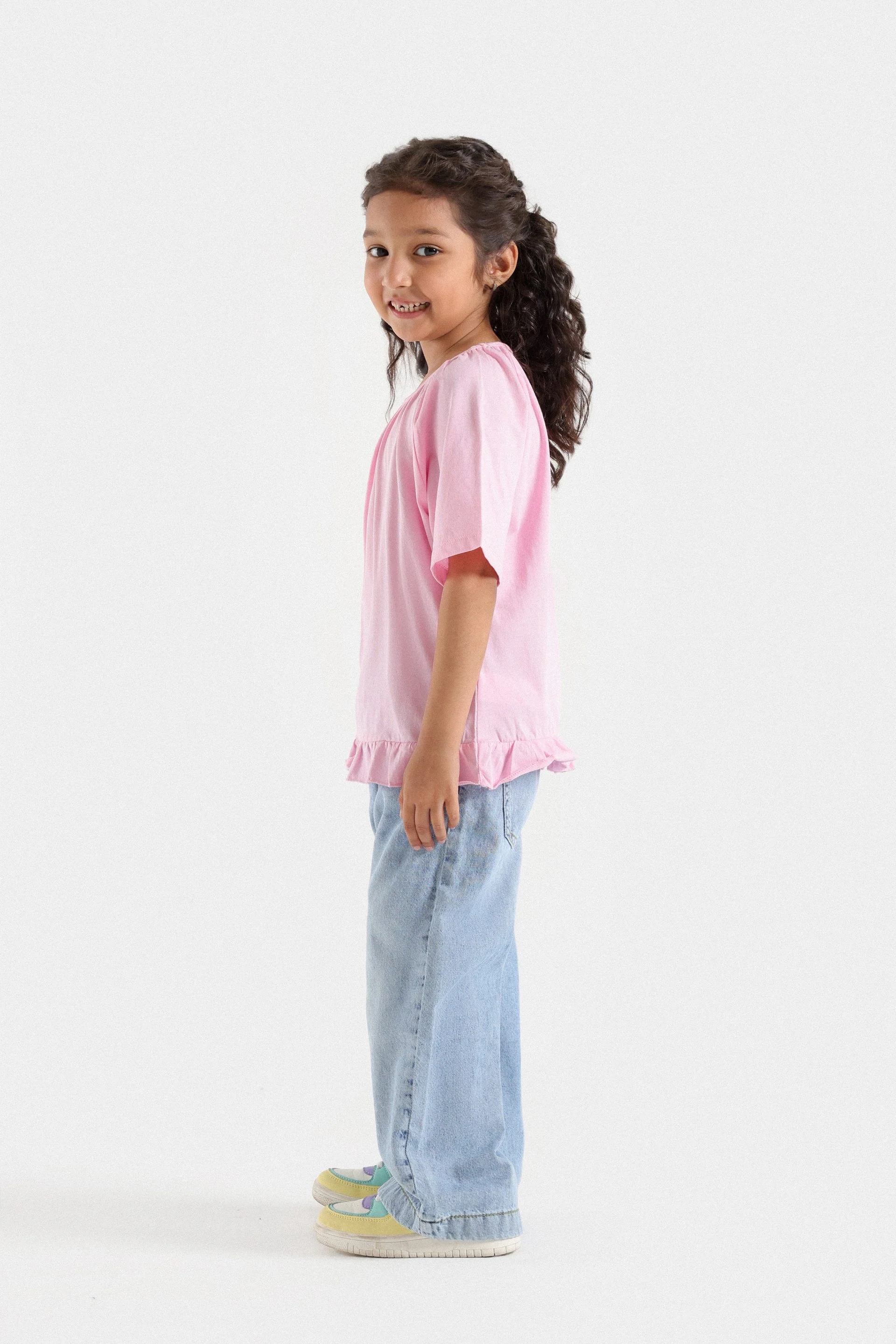 Basic Raglan T-Shirt With Frill Hem - Image 5