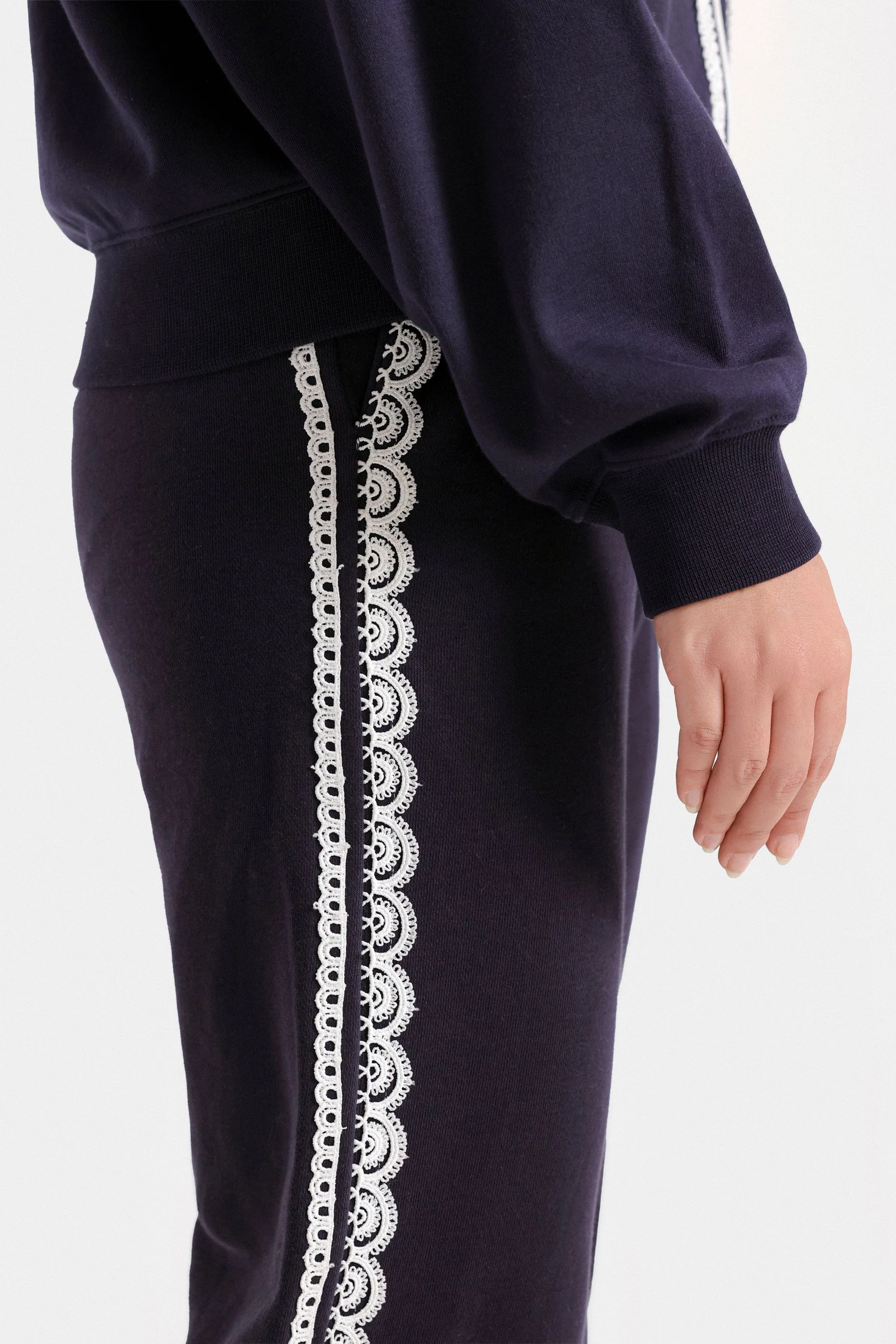 Wide Leg Trousers With Lace Detail - Image 2