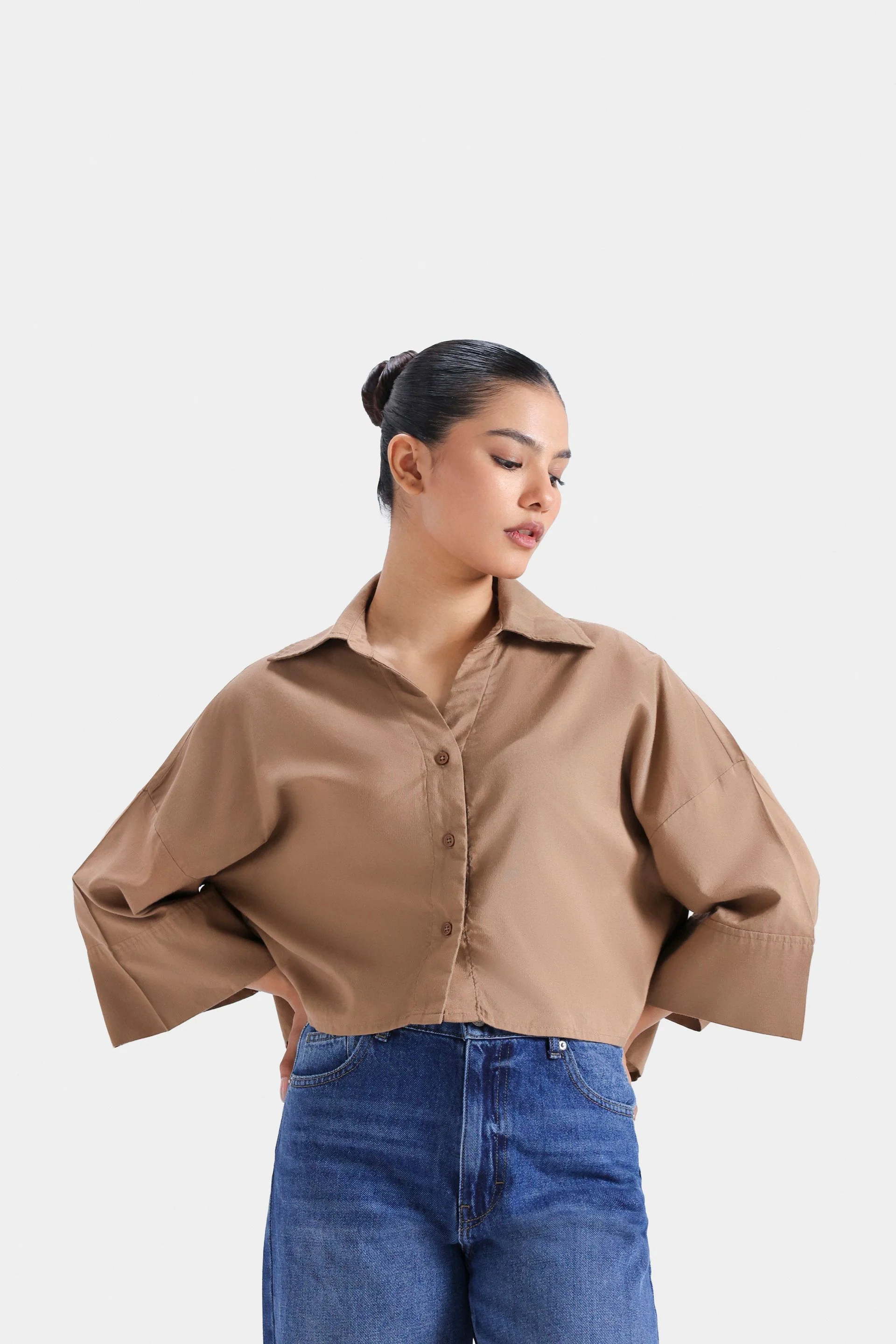 Super Cropped Button Up Shirt - Image 5