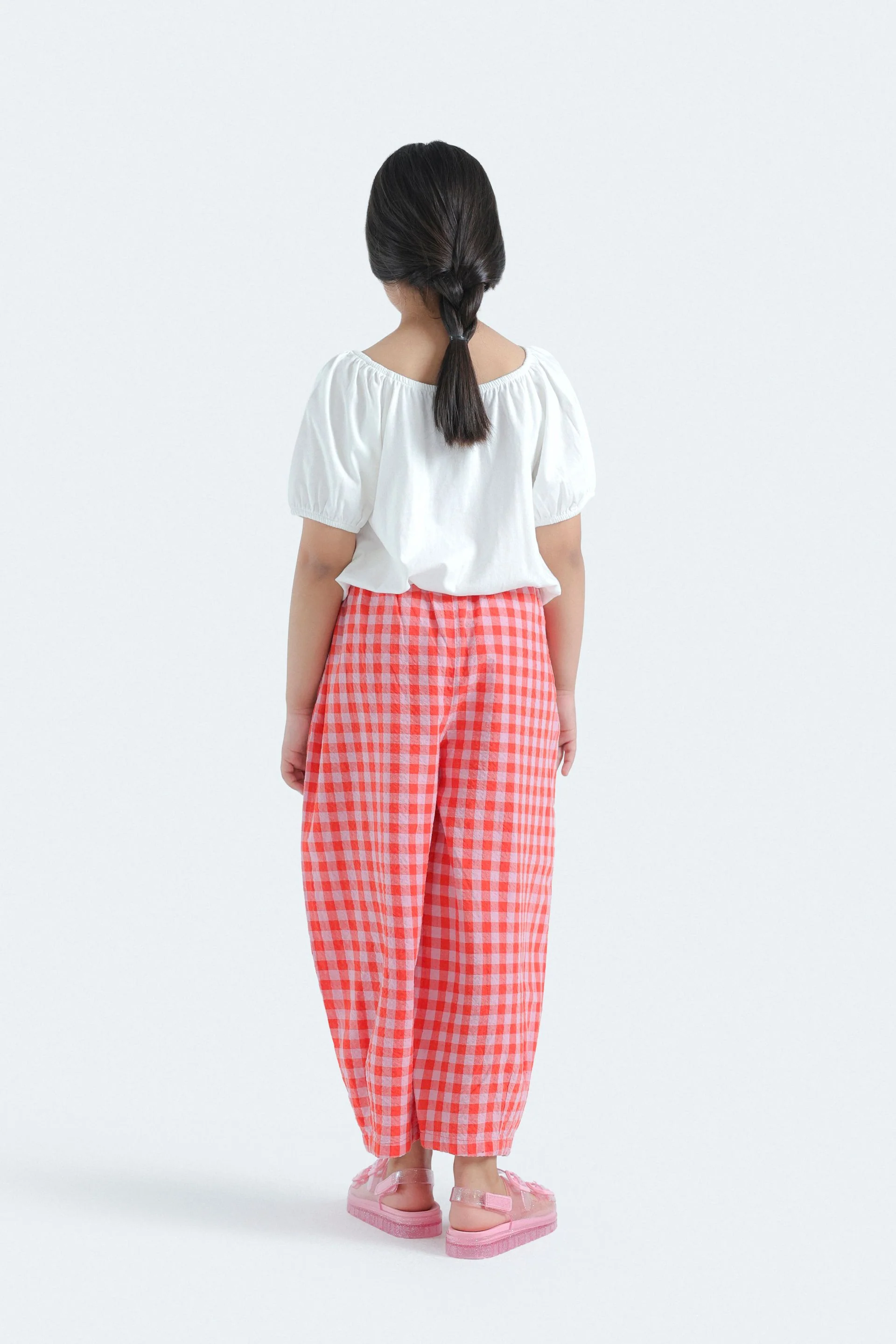 Checkered Balloon Fit Trousers - Image 6