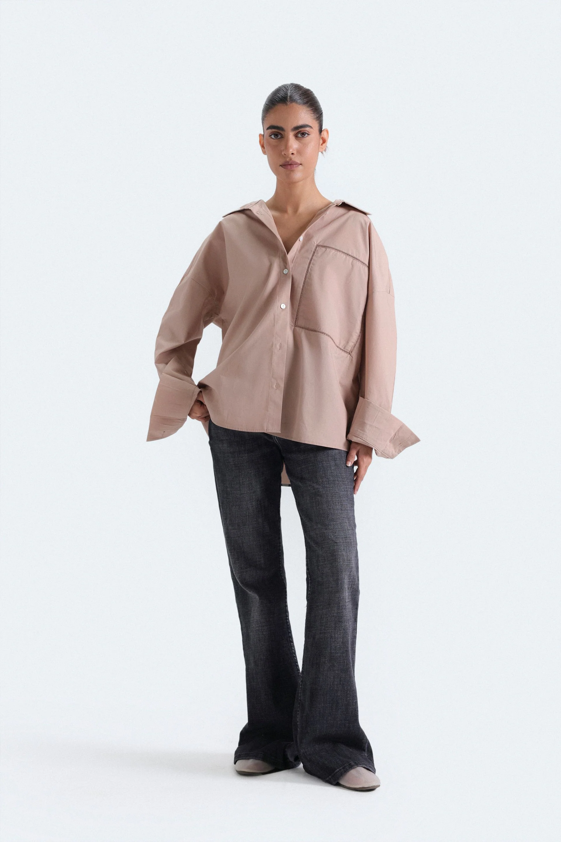 Button Up Shirt With Lace Detail - Image 5