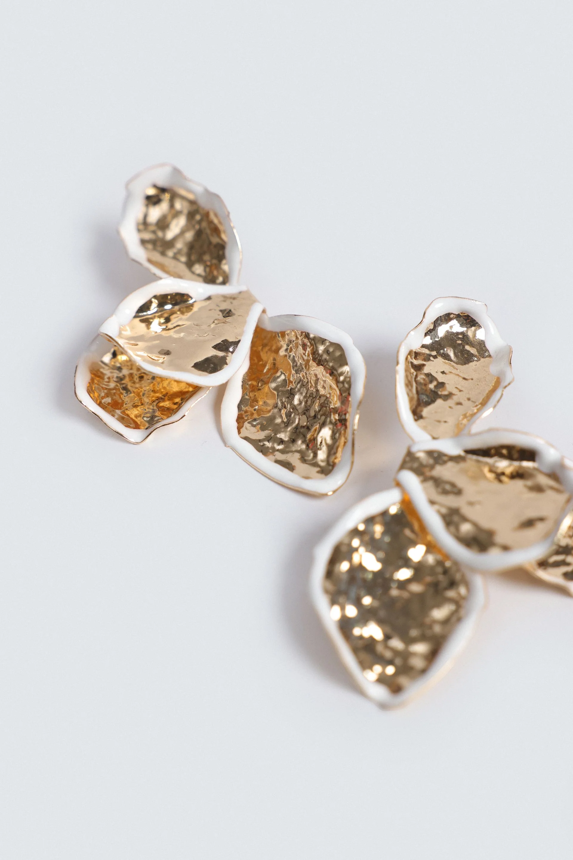 Embossed Floral Stud Earrings - Image 2