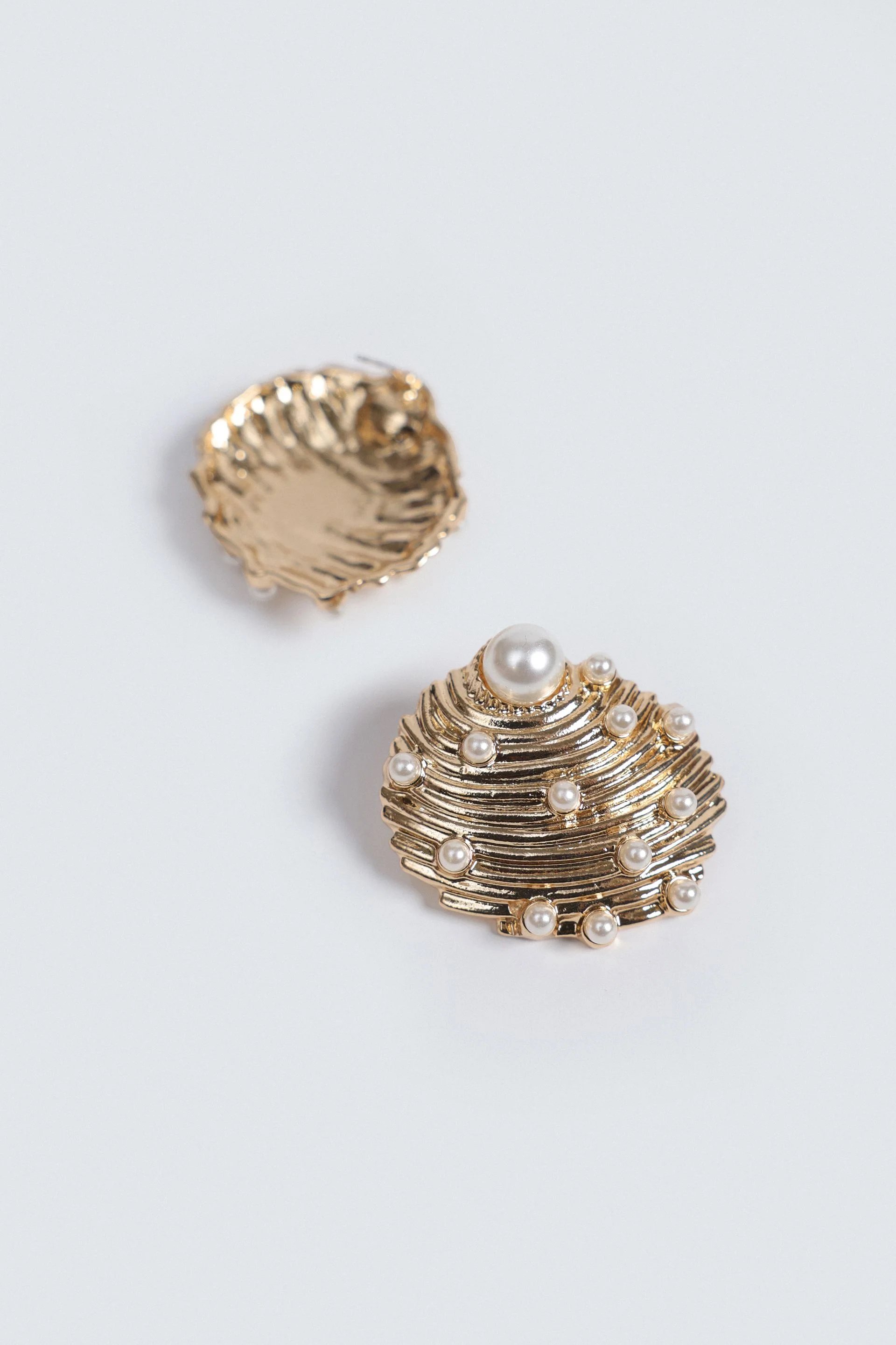 Pearl Spiral Stud Earrings - Image 2