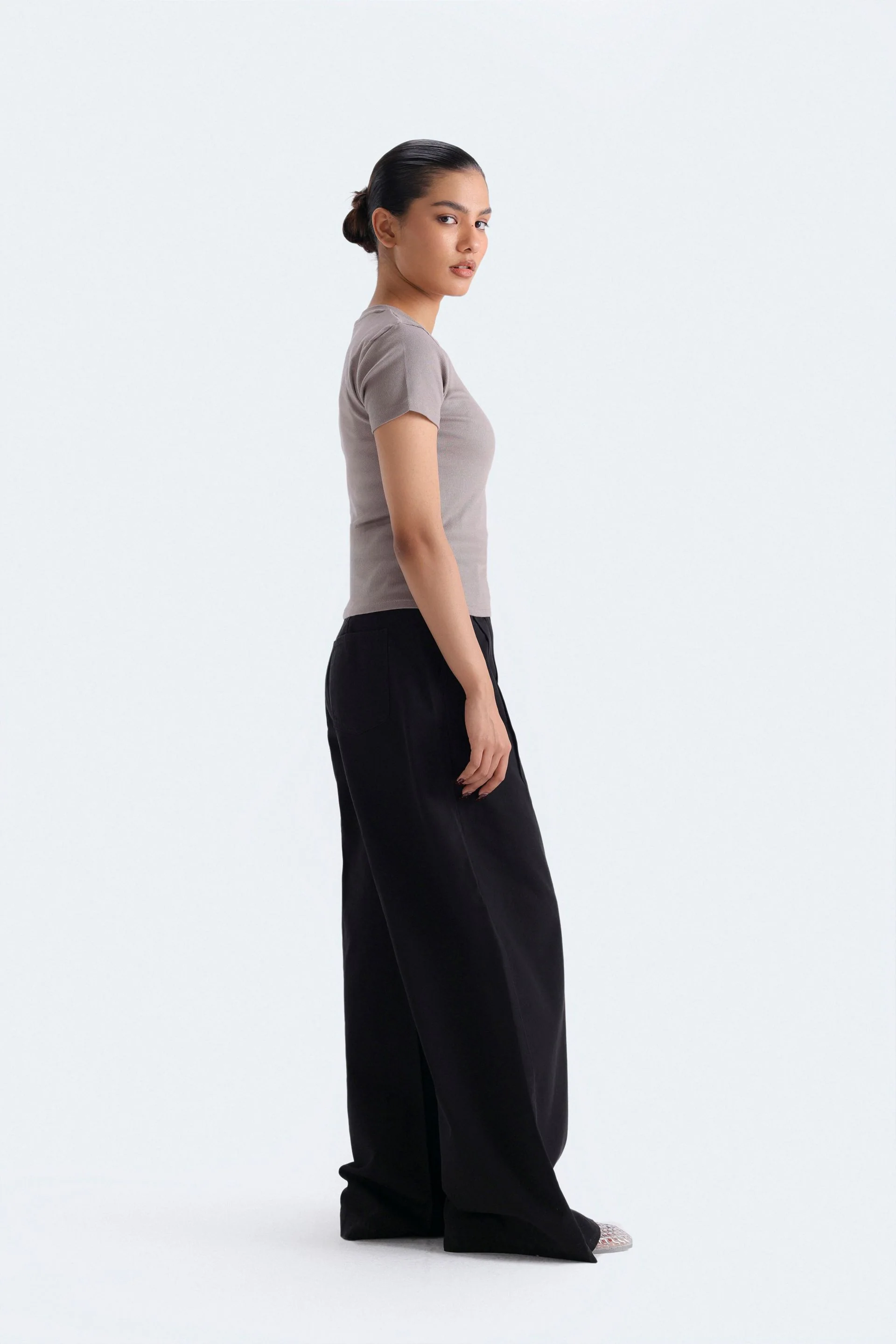 Wide Leg Pleated Pants - Image 3