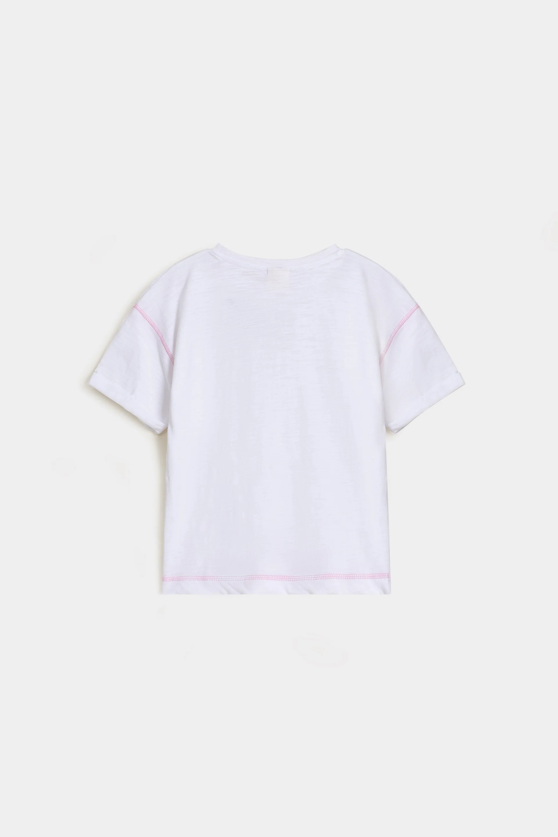 Crew Neck T-Shirt With Contrast Stitching - Image 3