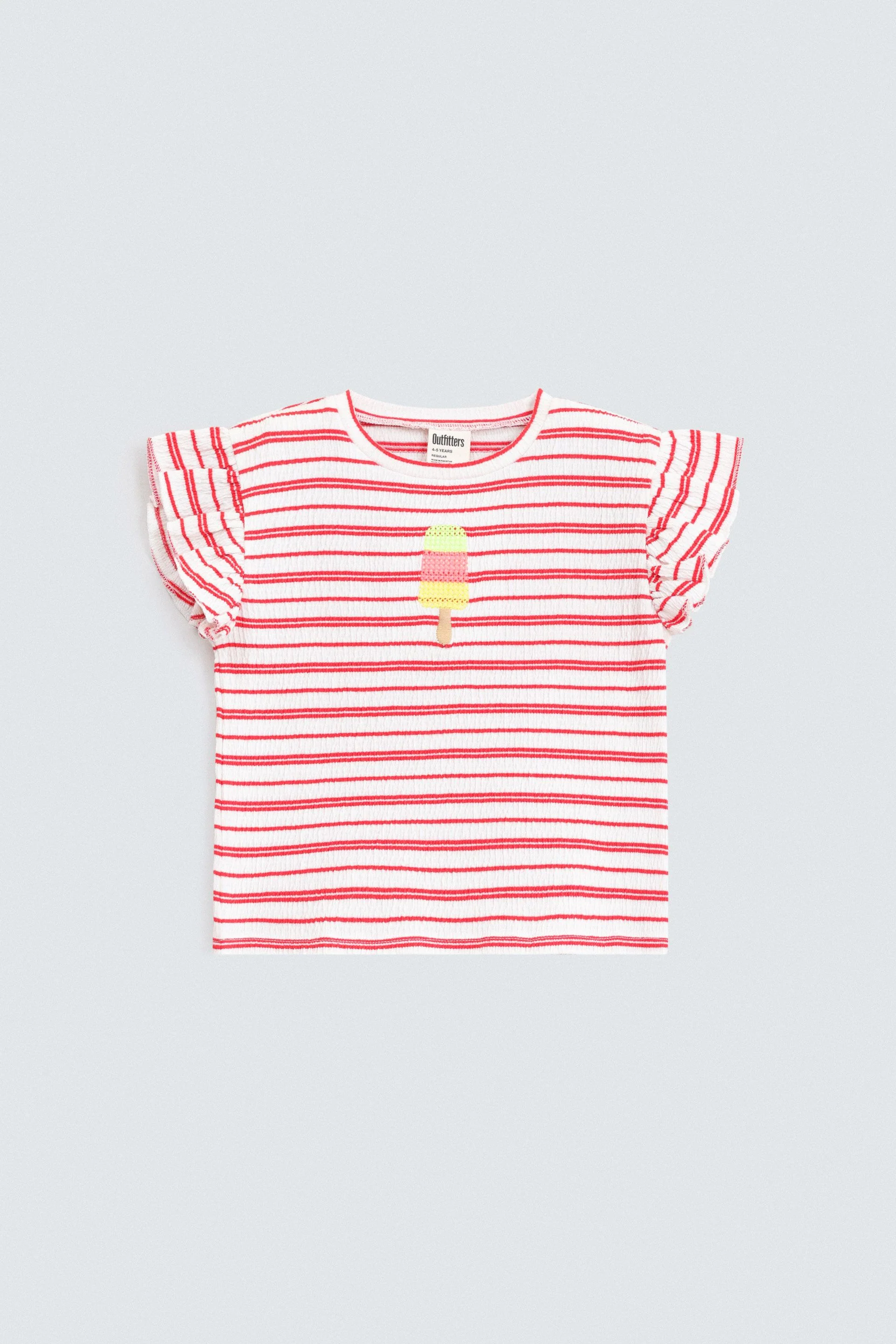 Embroidered Striped T-Shirt