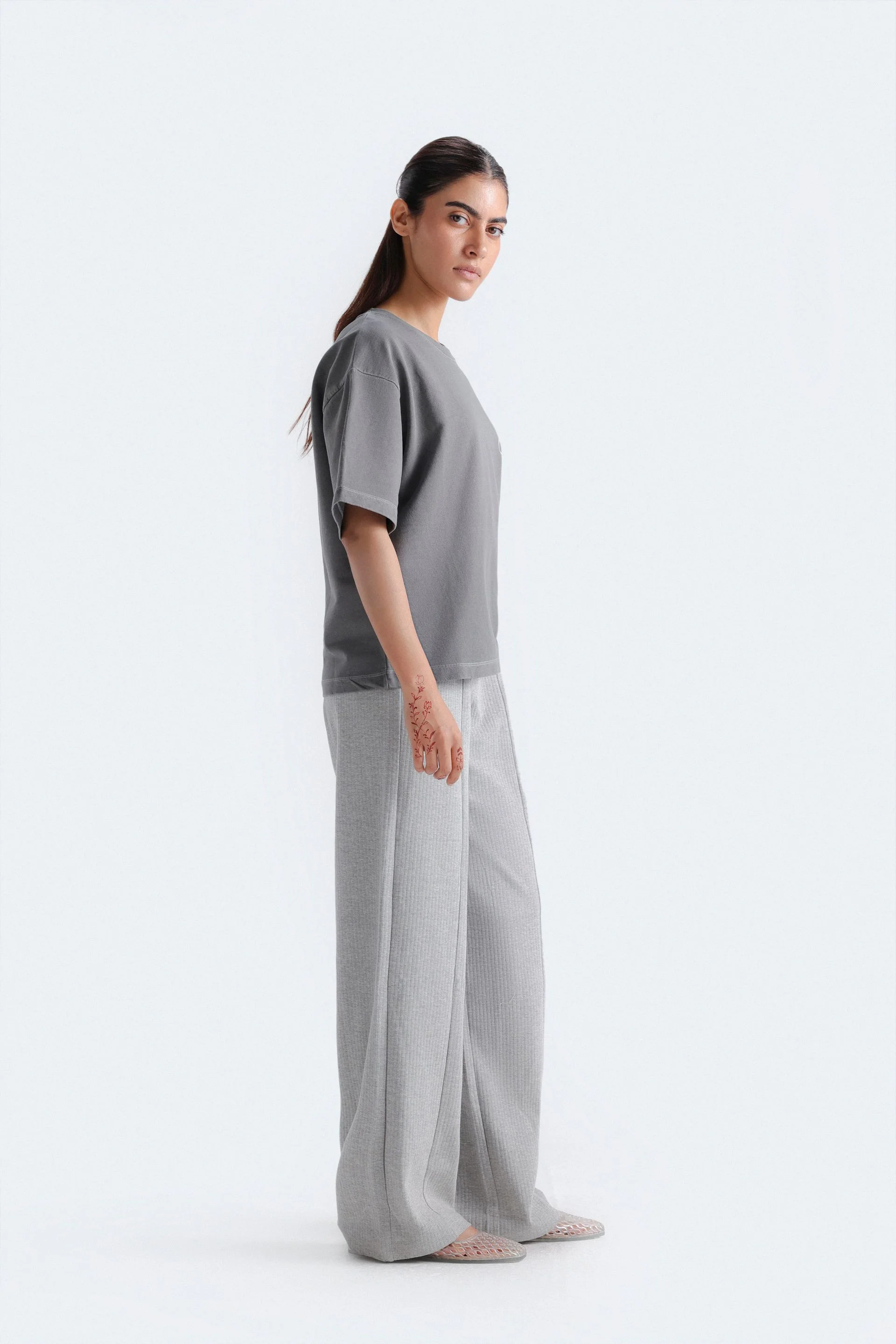 Straight Fit Ribbed Trousers - Image 10