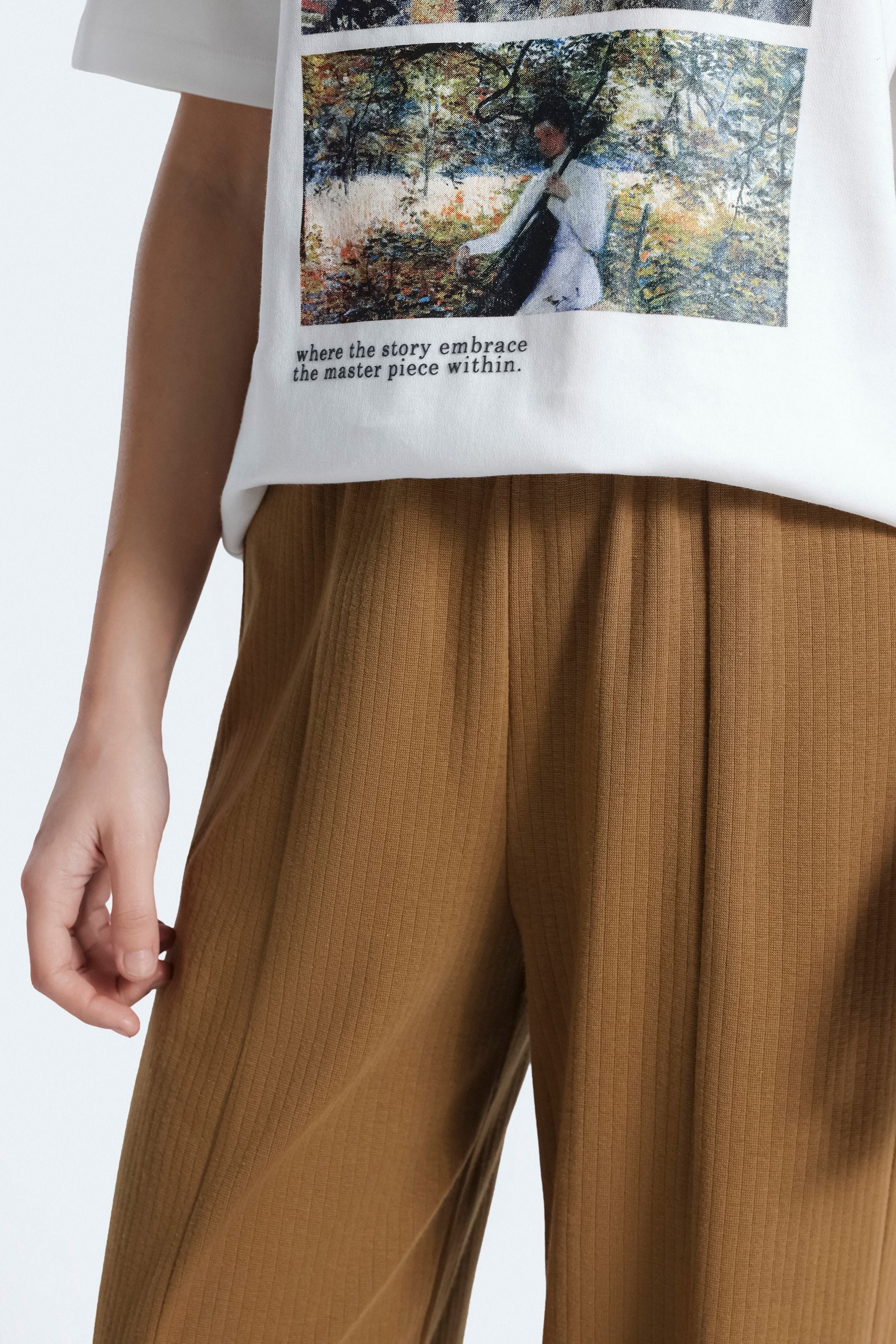 Straight Fit Ribbed Trousers - Image 2