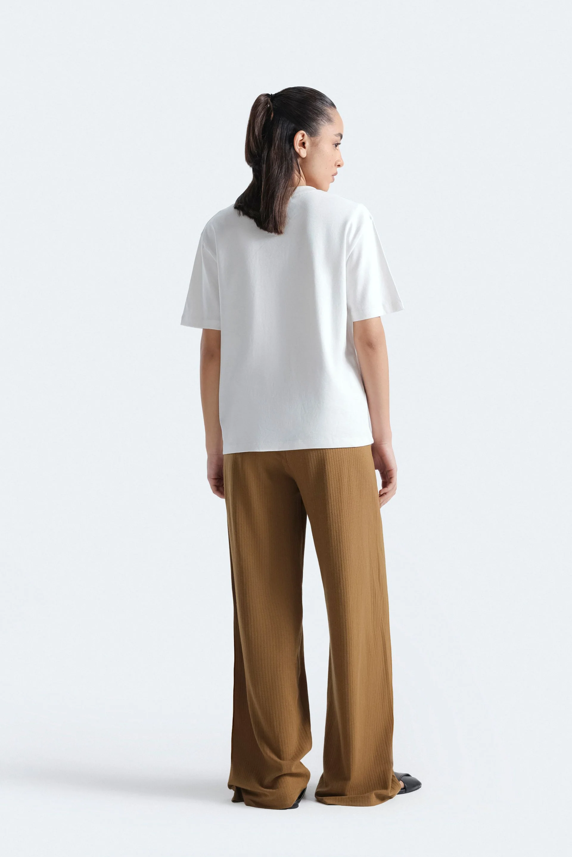 Straight Fit Ribbed Trousers - Image 3