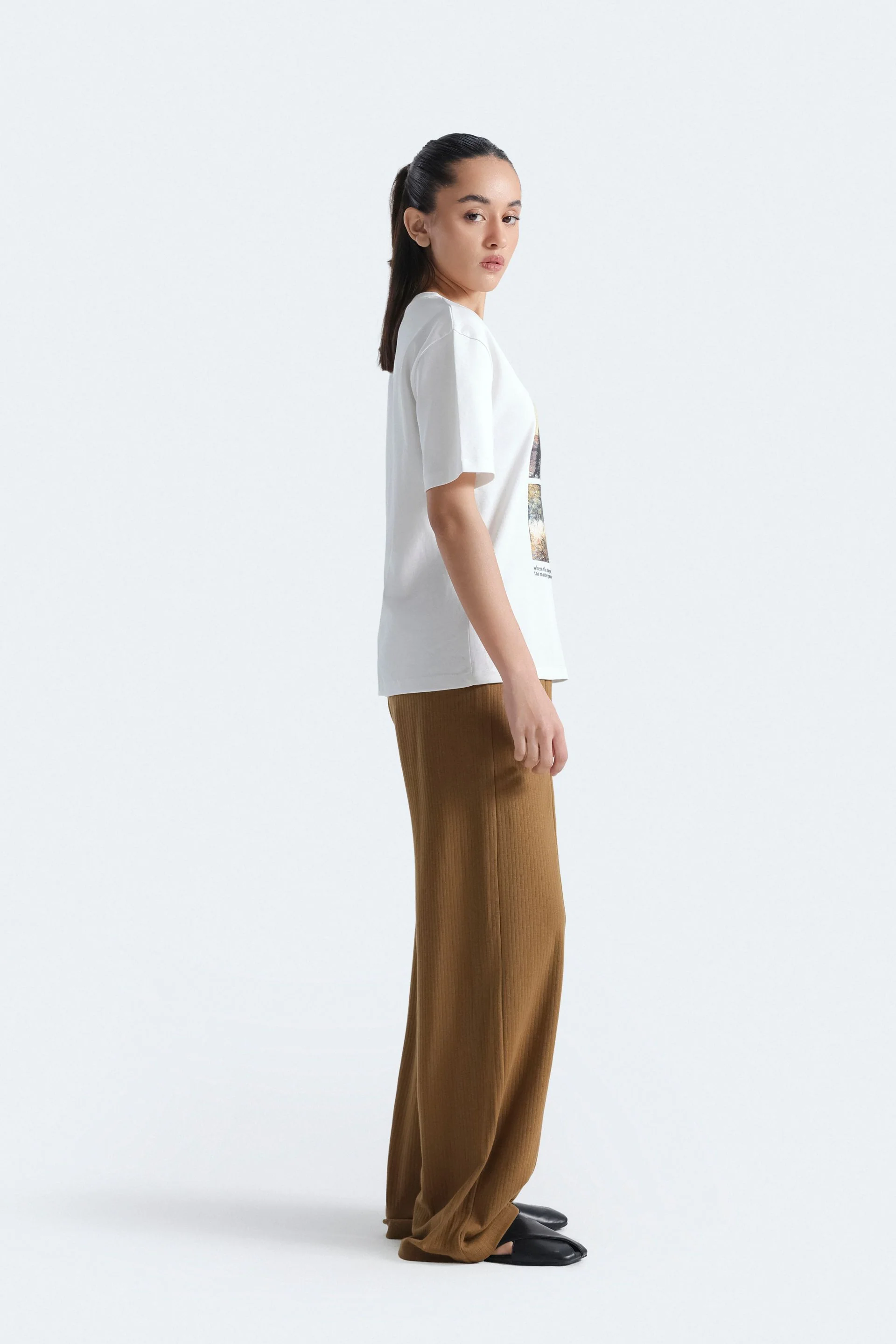 Straight Fit Ribbed Trousers - Image 4