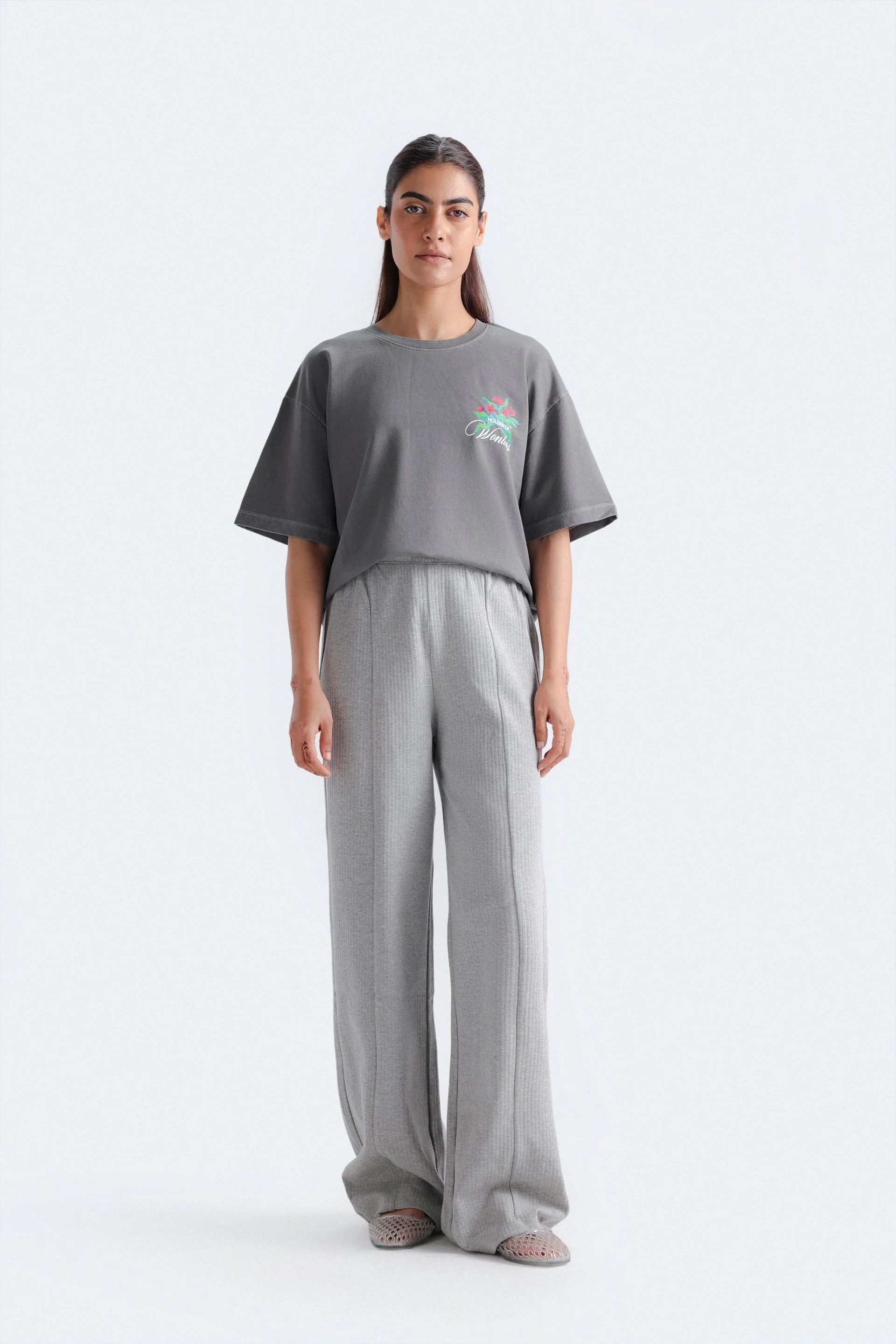Straight Fit Ribbed Trousers - Image 8