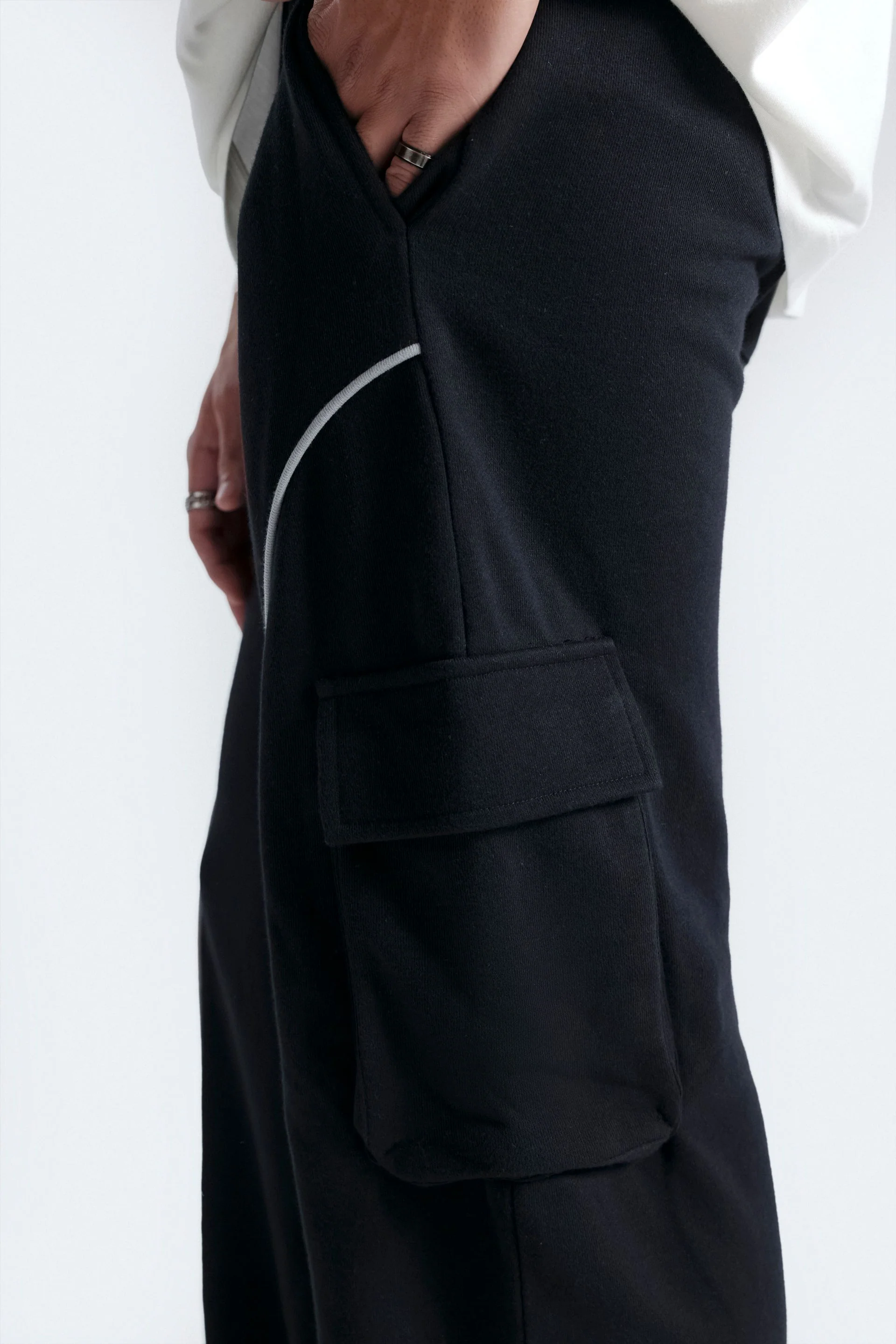 Cargo Trousers With Piping Detail - Image 2