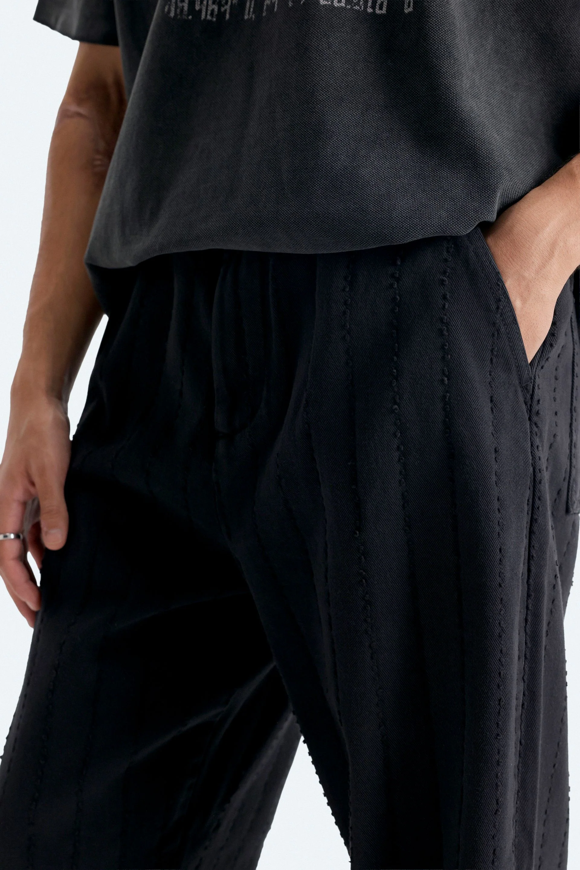 Textured Baggy Fit Pants - Image 10