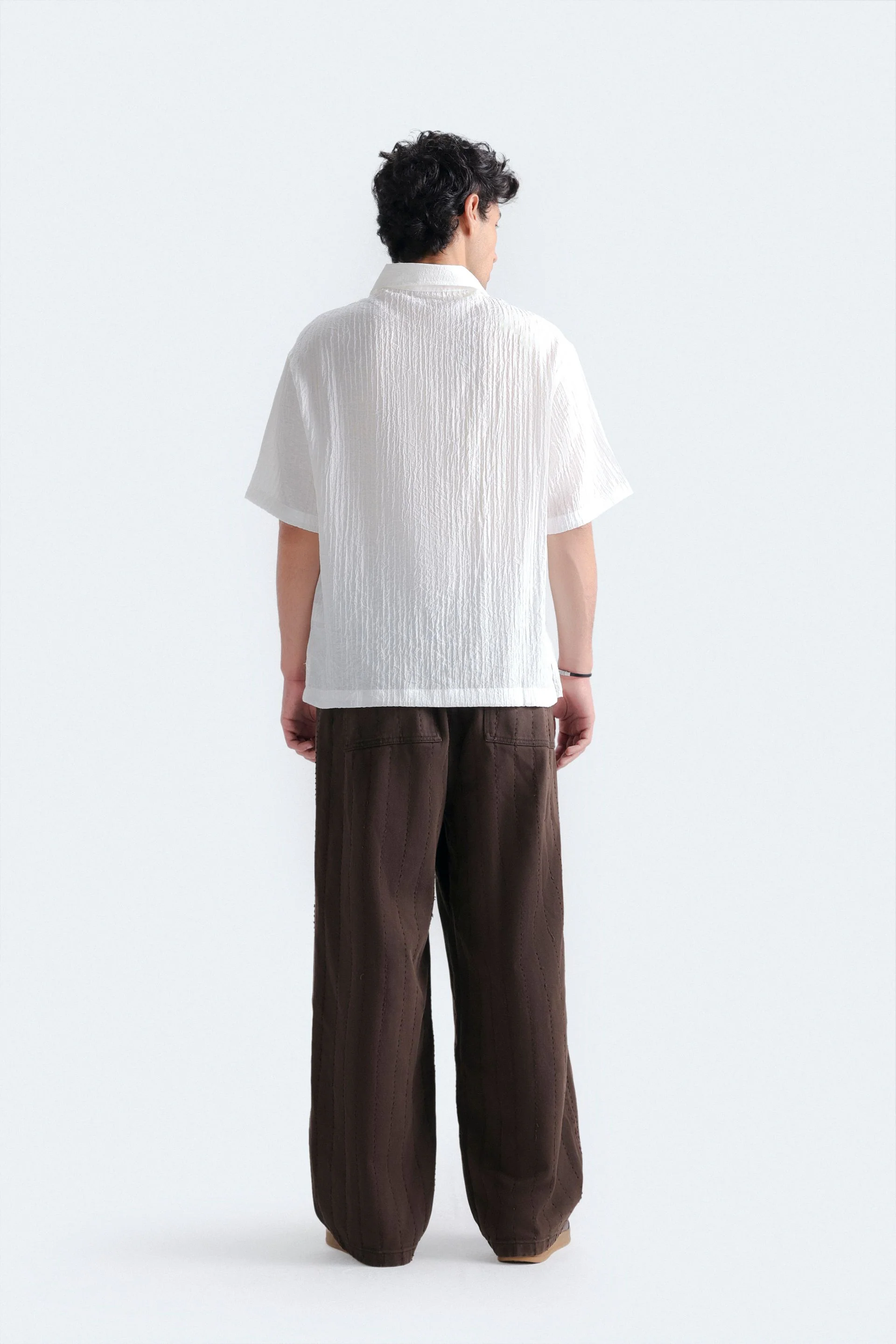 Textured Baggy Fit Pants - Image 4