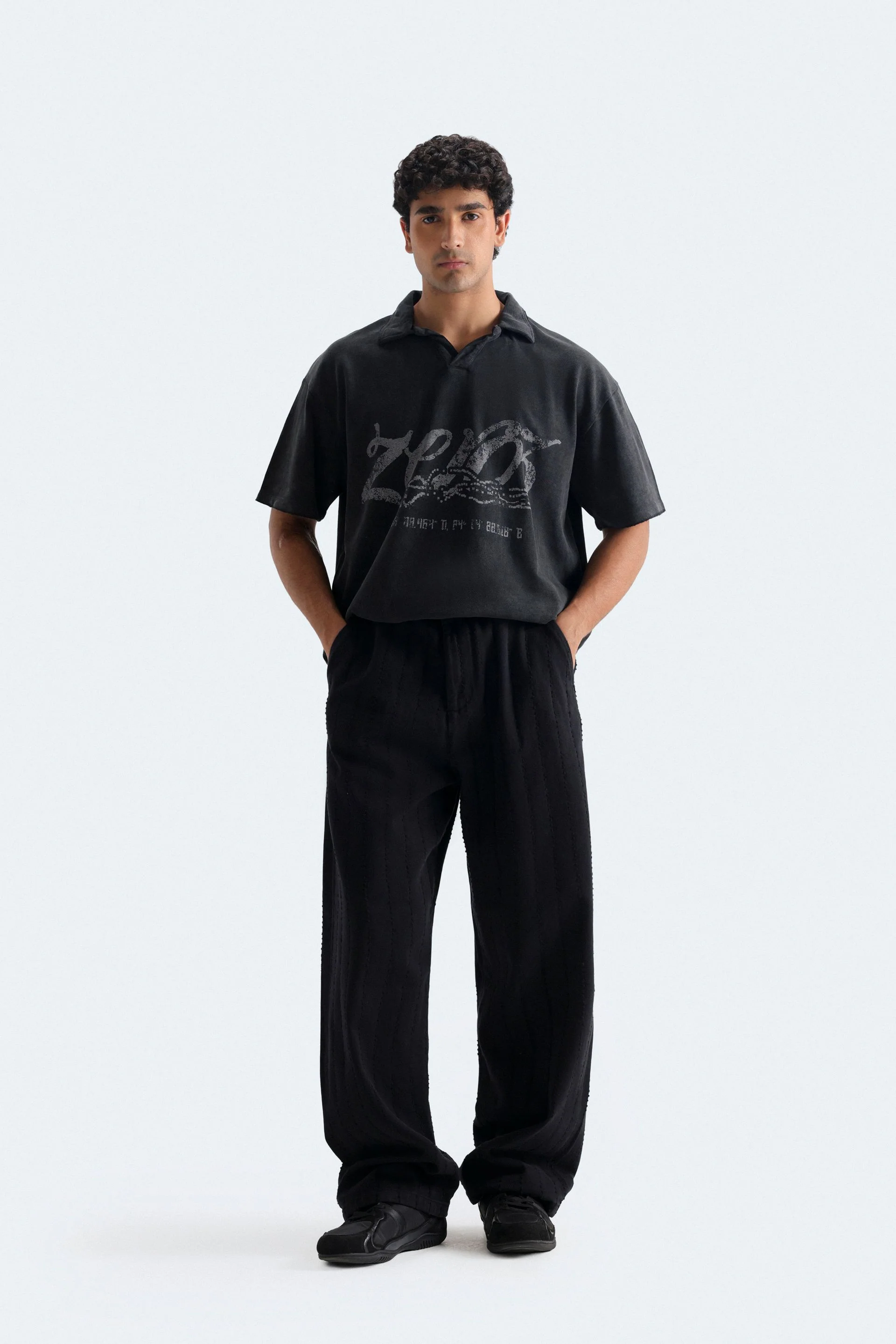 Textured Baggy Fit Pants - Image 9