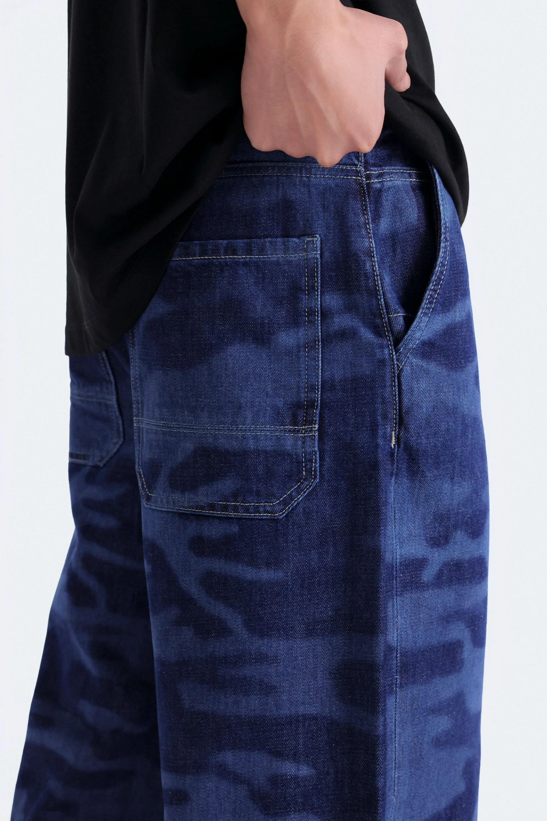 Skater Fit Jeans With Laser Print - Image 2