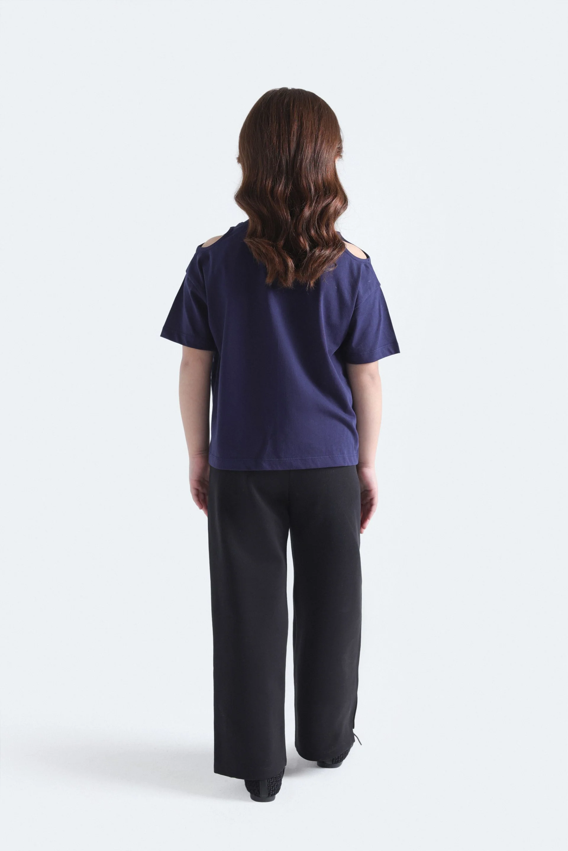 Cropped Slogan Print T-Shirt With Cutout Detail - Image 6
