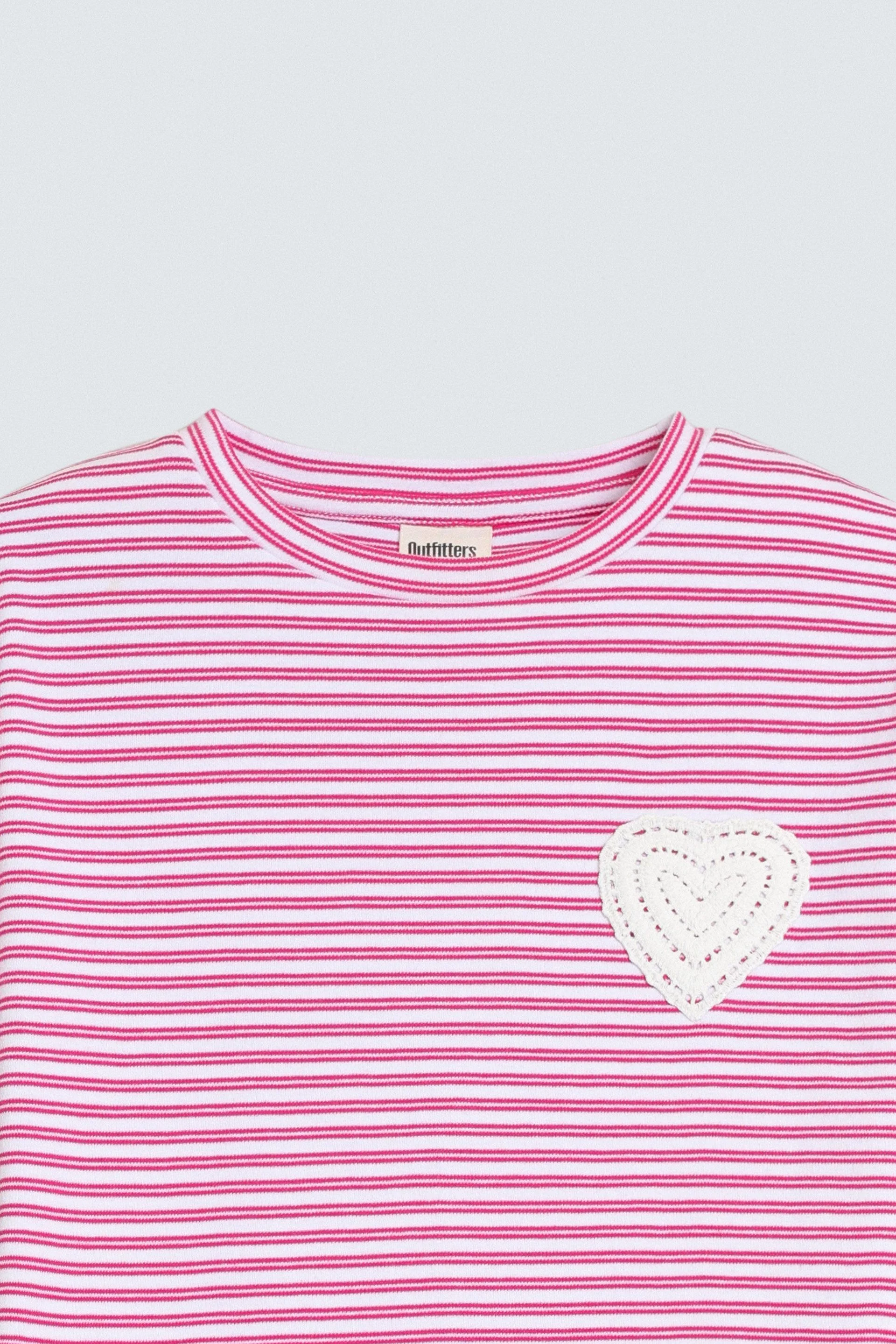 Stripped T-Shirt With Applique Detail - Image 2