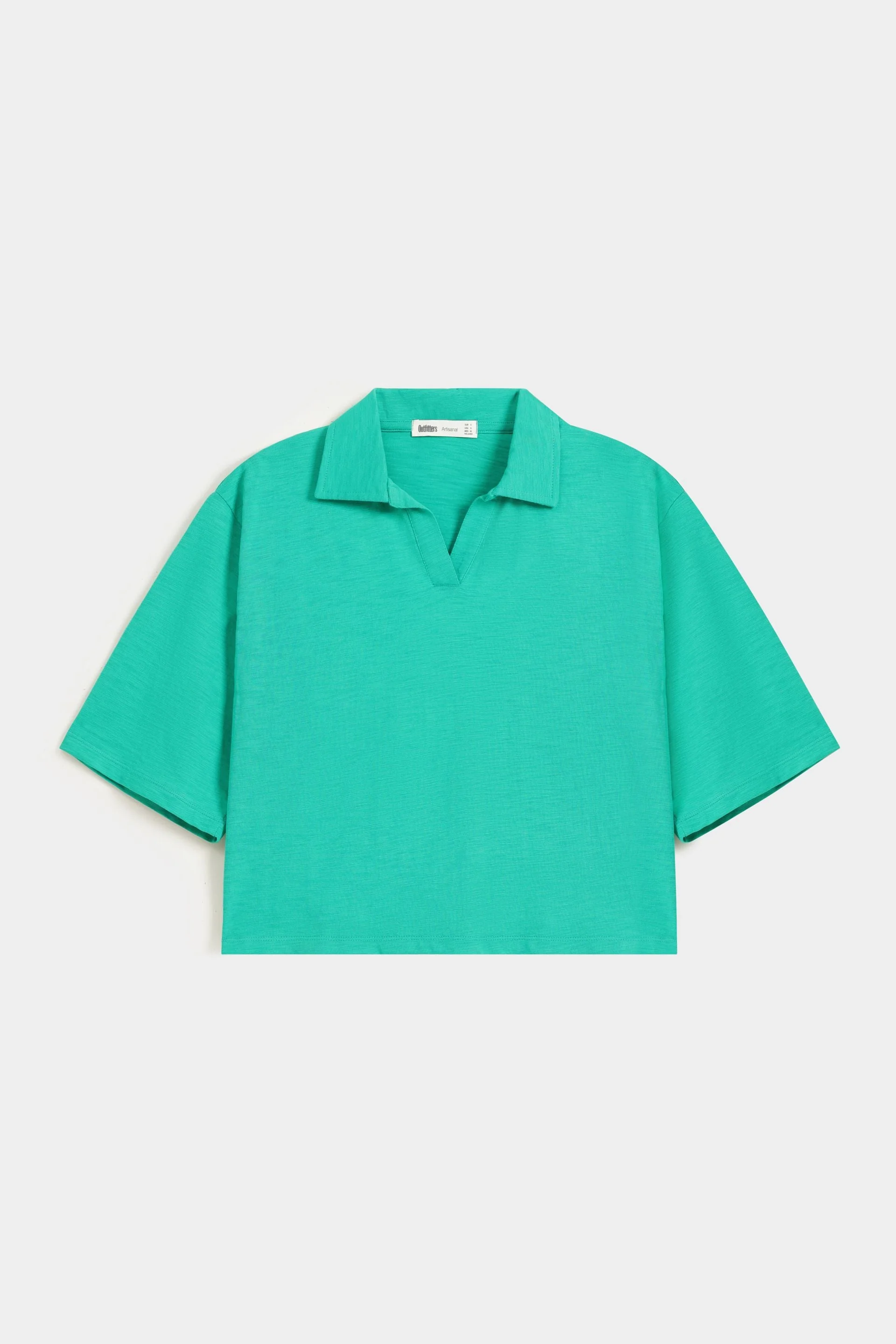 Basic Cropped Polo Shirt - Image 5