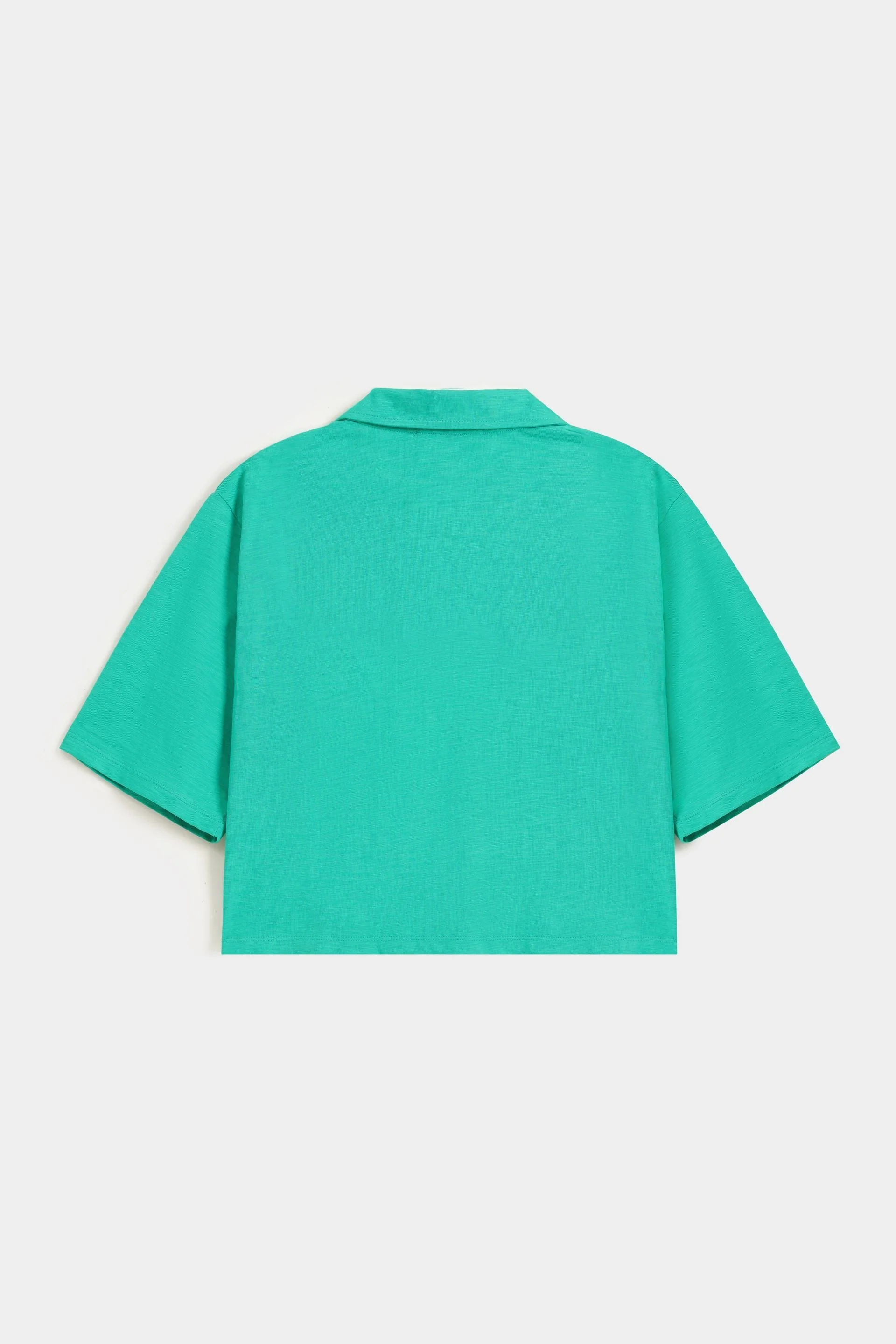 Basic Cropped Polo Shirt - Image 7