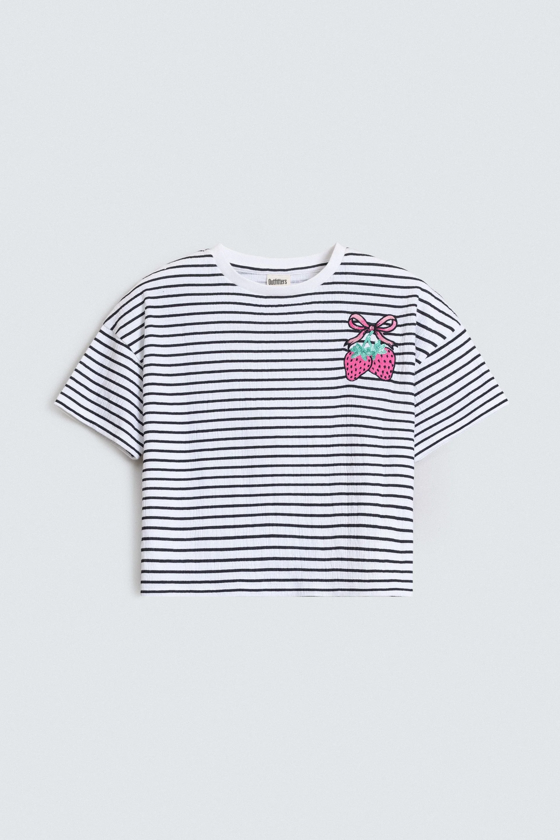 Super Cropped Striped T-Shirt