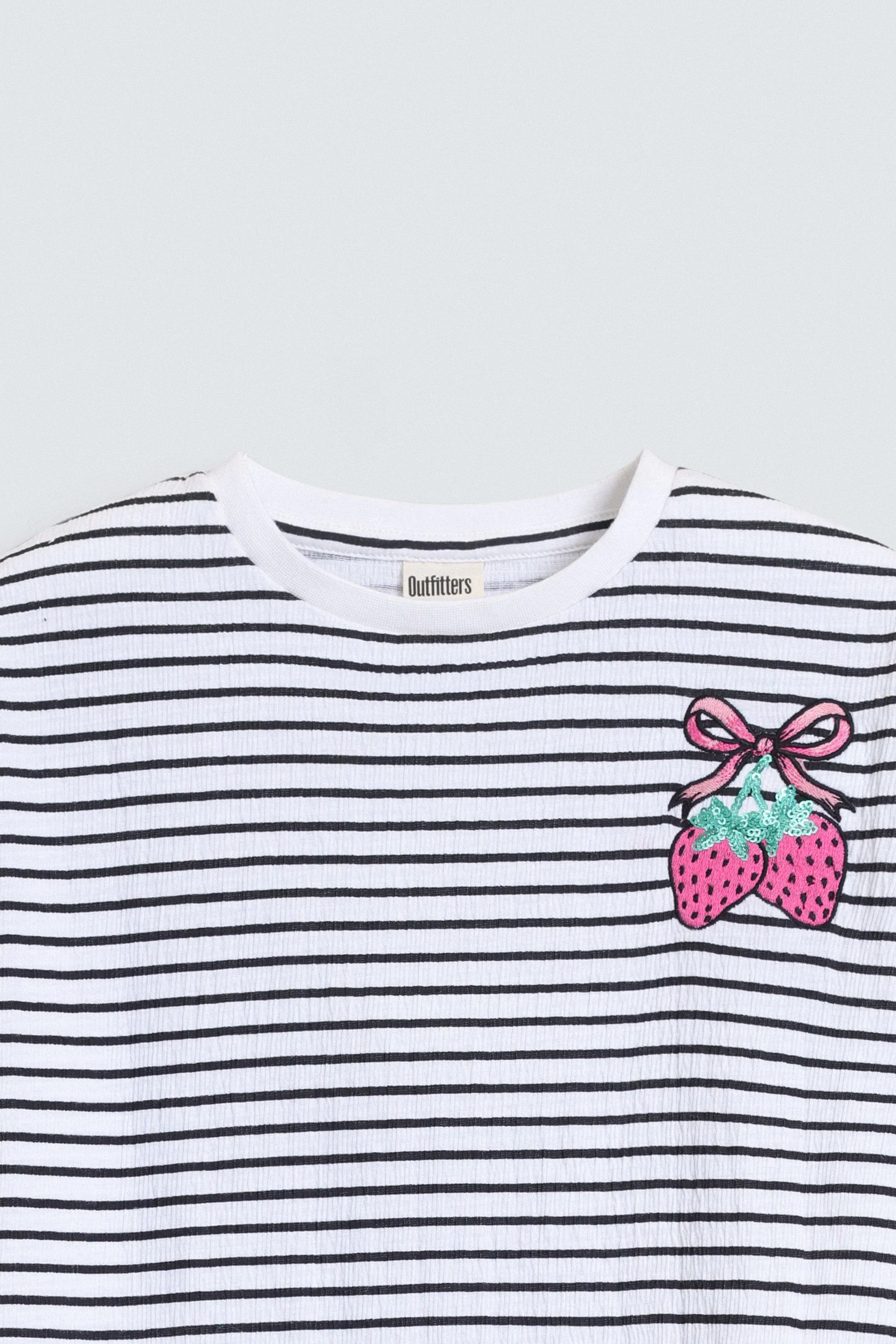 Super Cropped Striped T-Shirt - Image 2