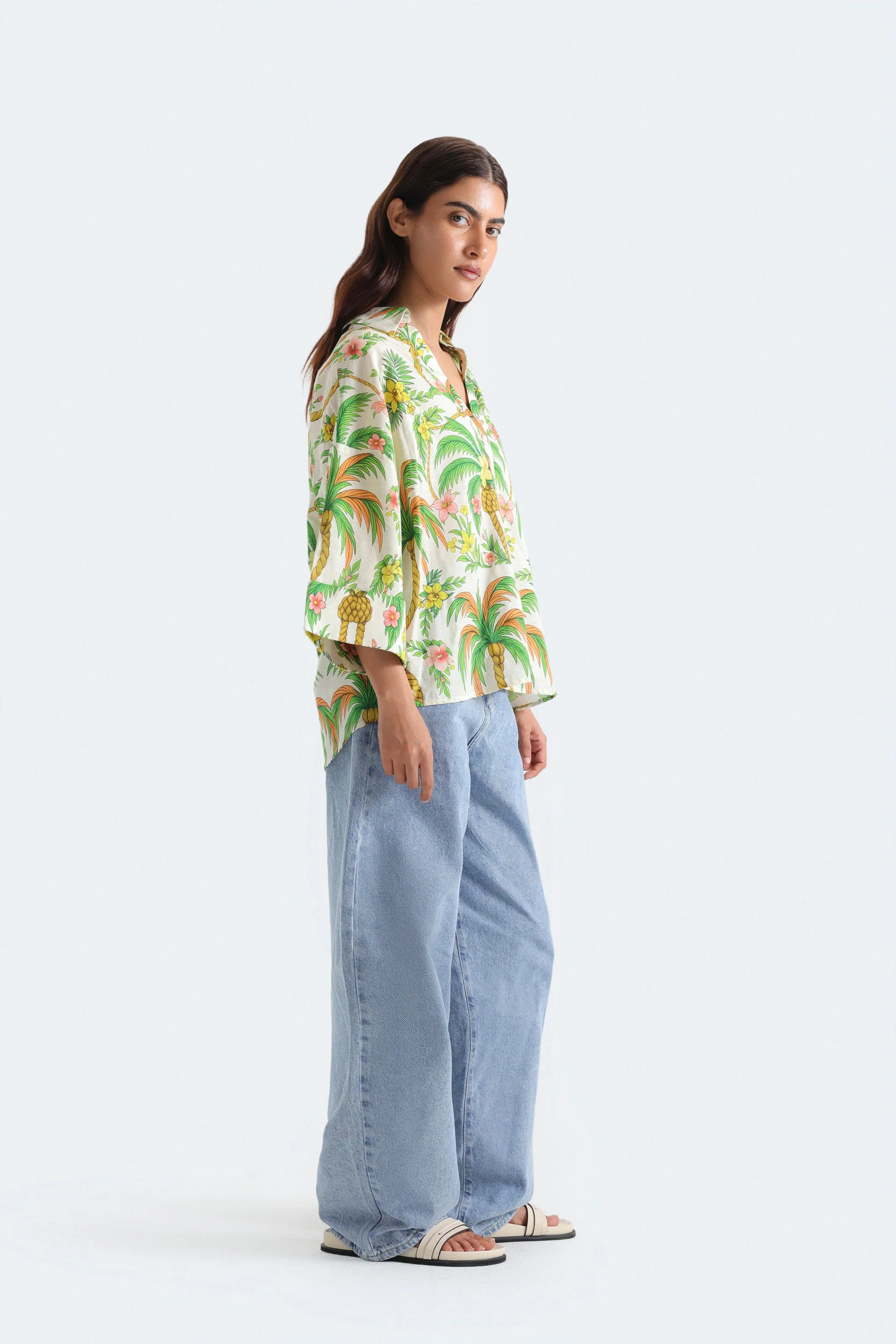 Cropped All-Over Print Shirt - Image 3