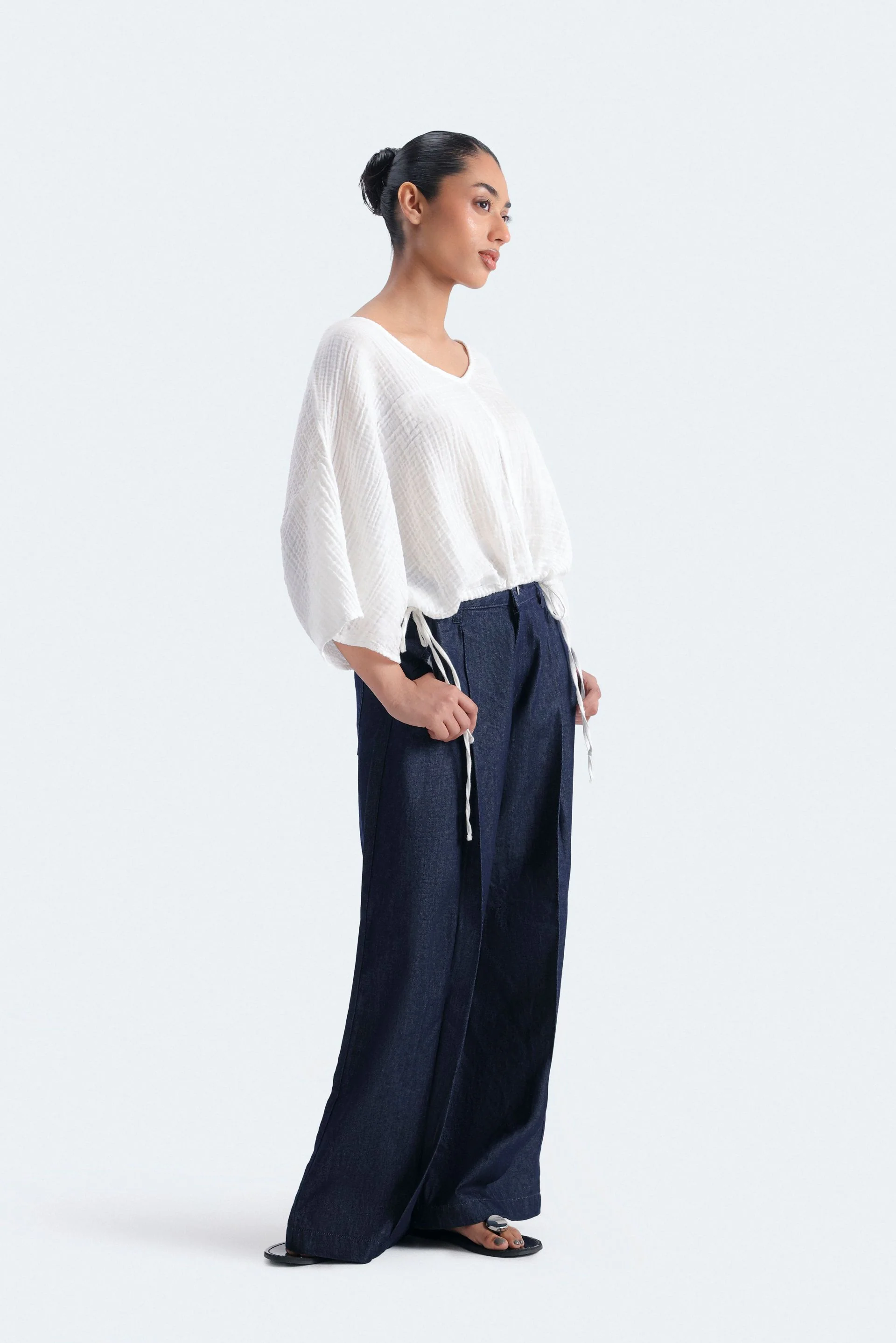 Cropped Textured Shirt - Image 2