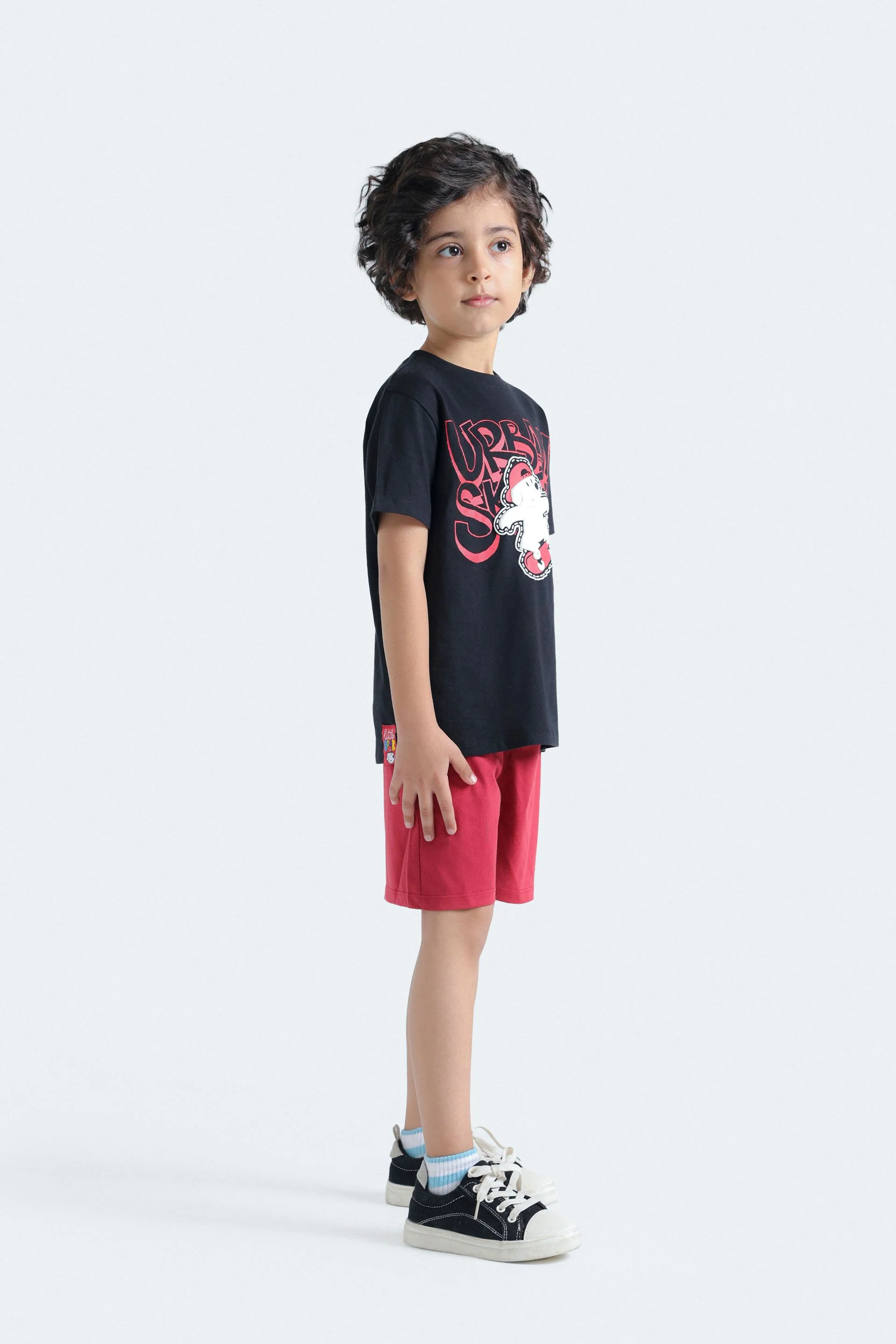 Slogan Print T-Shirt With Label Patch - Image 5