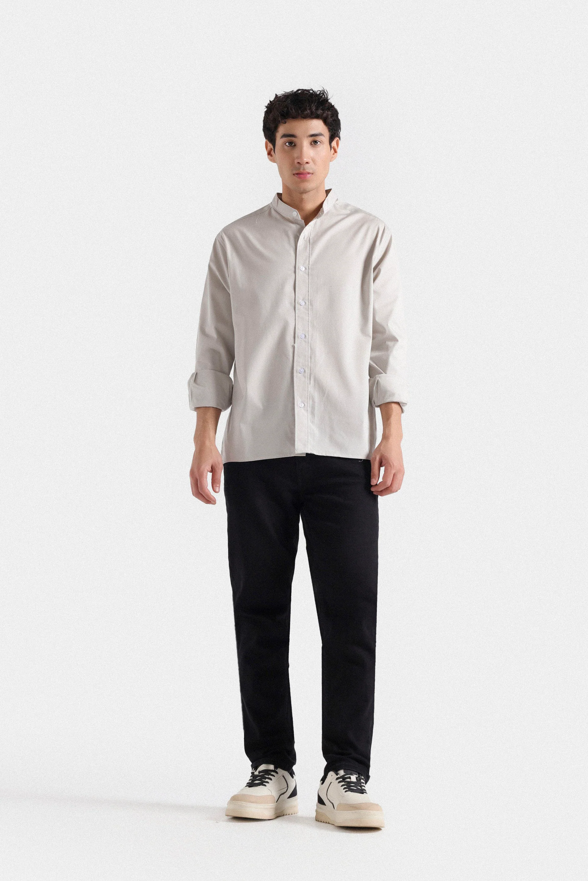 Basic Mandarin Collar Shirt - Image 6