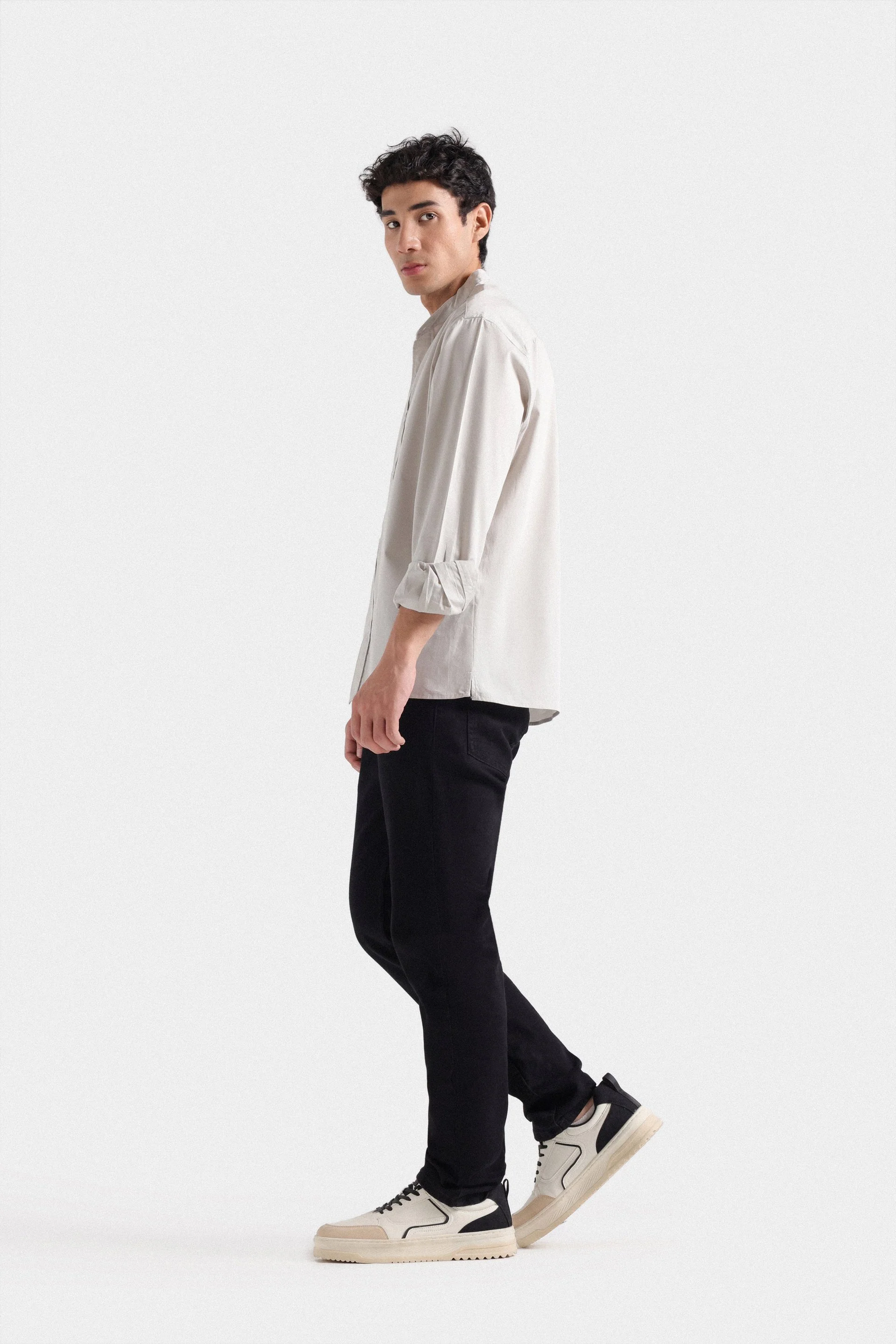 Basic Mandarin Collar Shirt - Image 8
