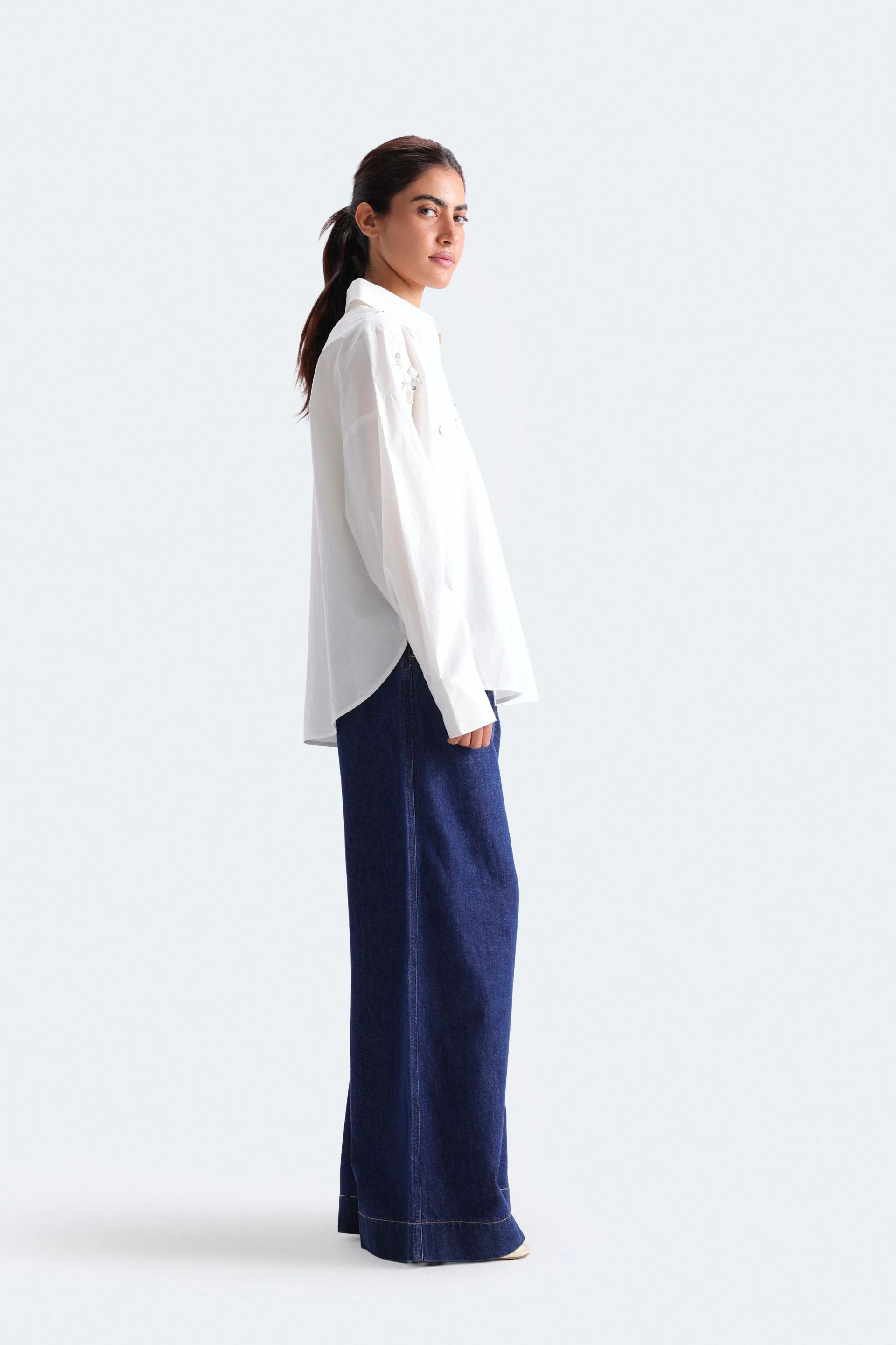 Cropped Embellished Shirt - Image 3