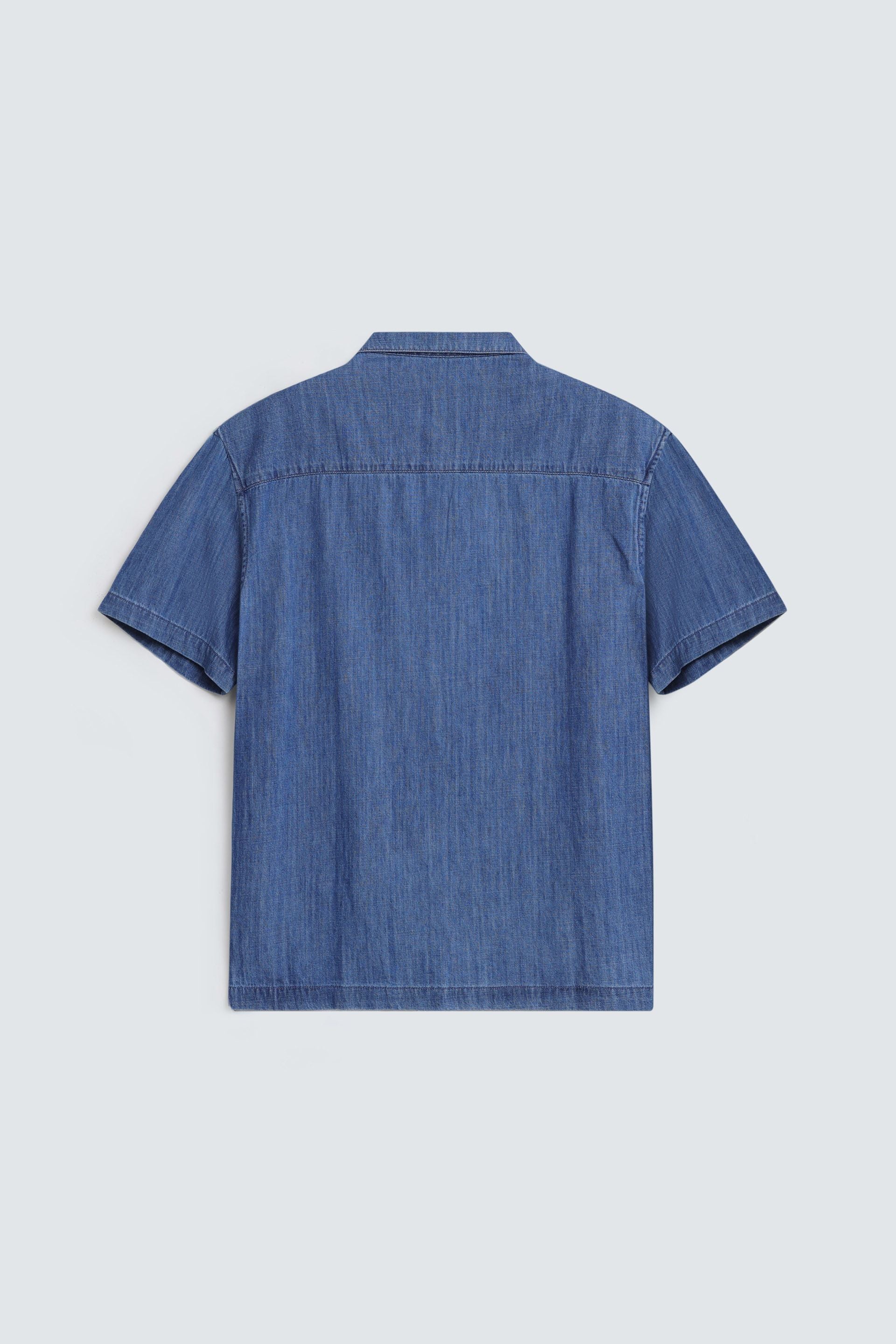 Resort Collar Denim Shirt - Image 10