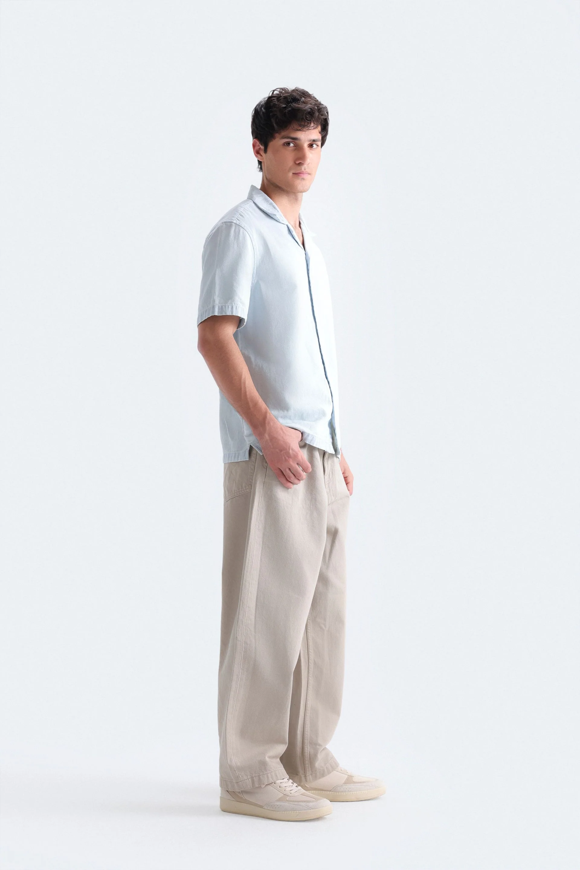 Resort Collar Denim Shirt - Image 3