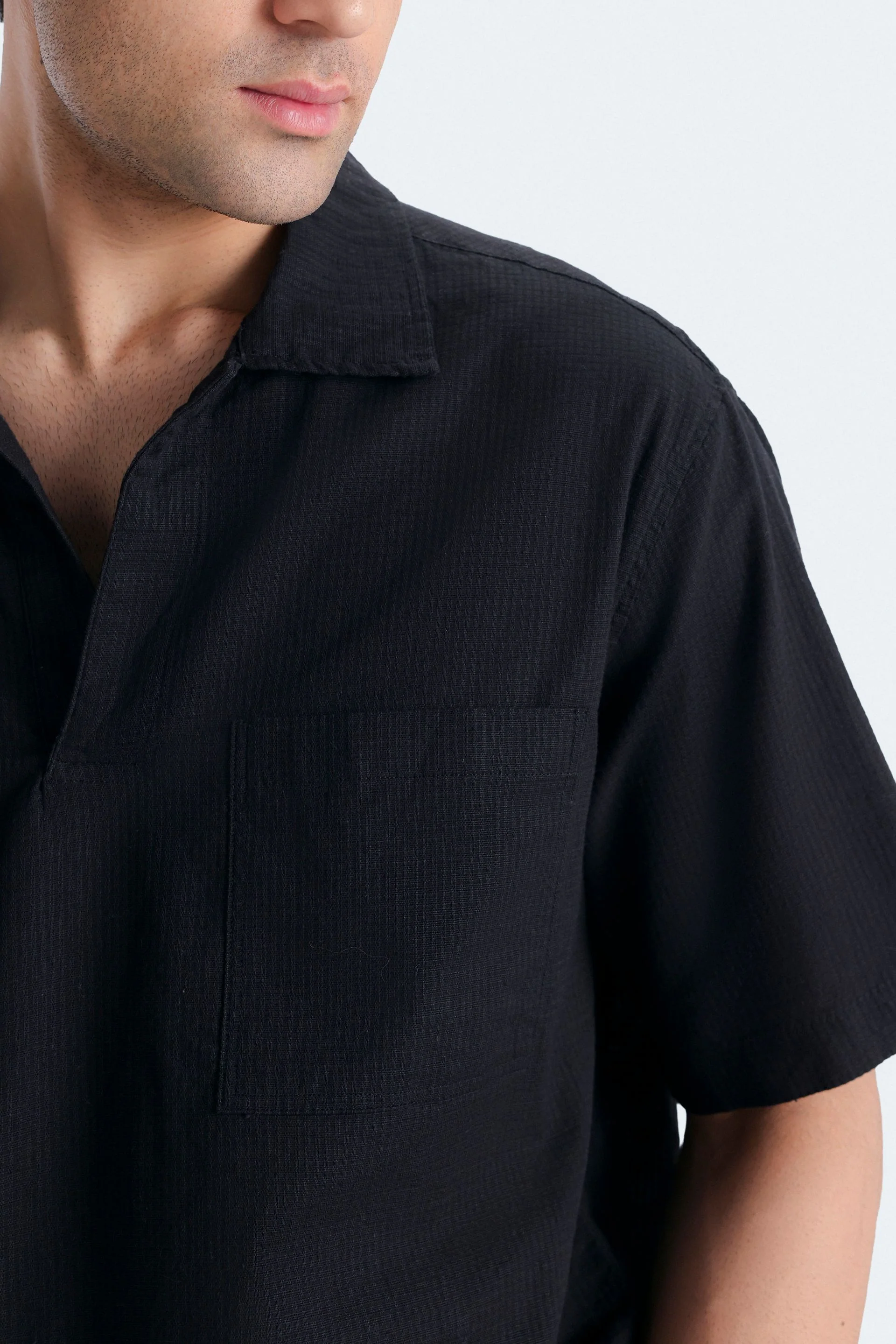 Textured Resort Collar Shirt - Image 9