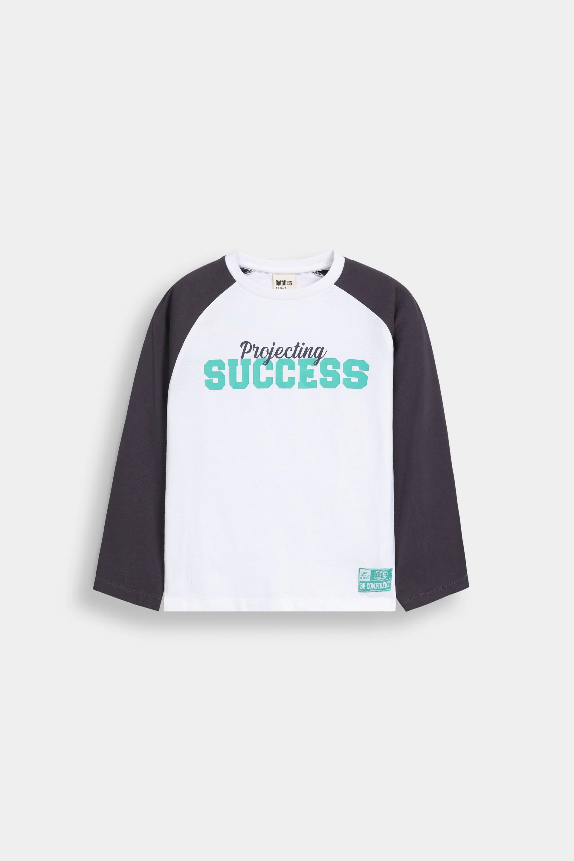 Raglan Slogan Print T-Shirt