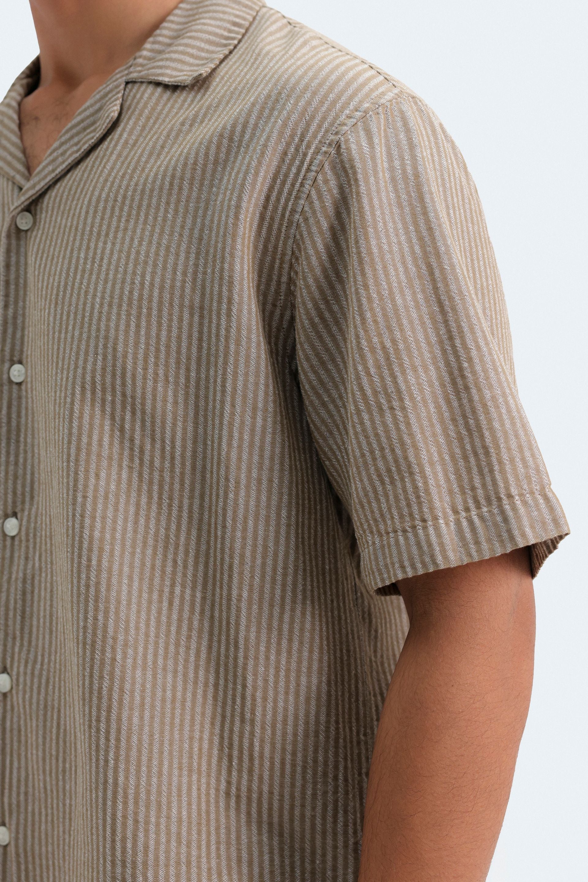 Resort Collar Striped Shirt - Image 10