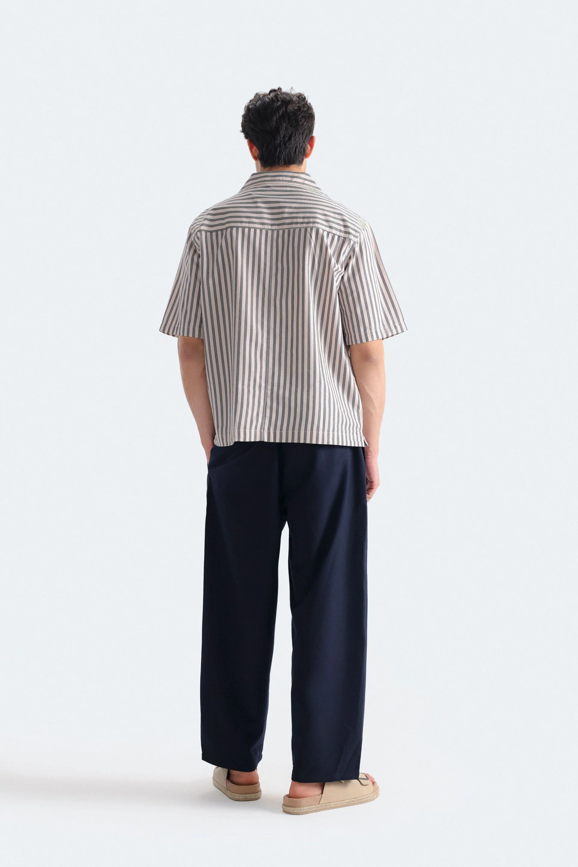 Resort Collar Striped Shirt - Image 4