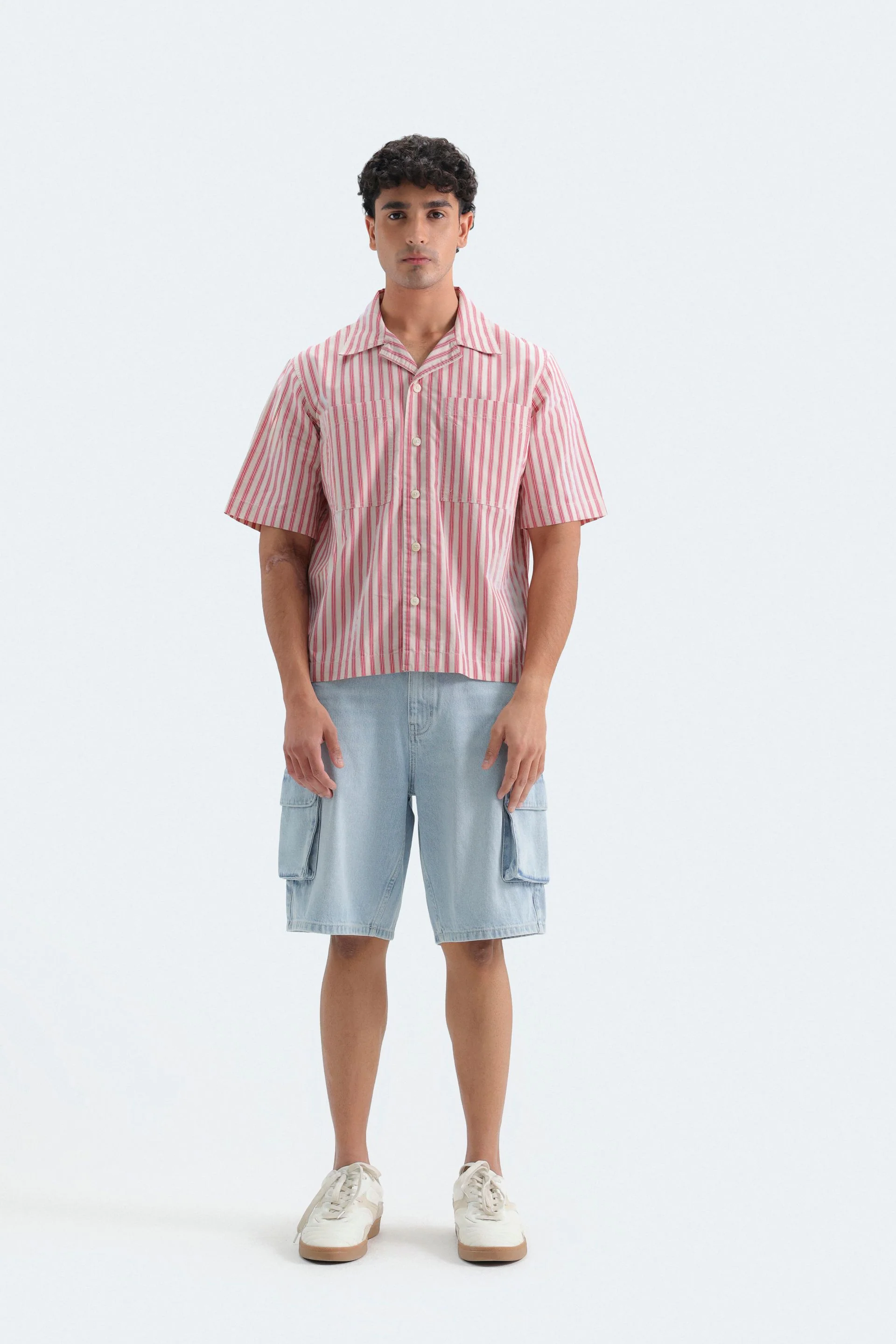 Resort Collar Striped Shirt - Image 8
