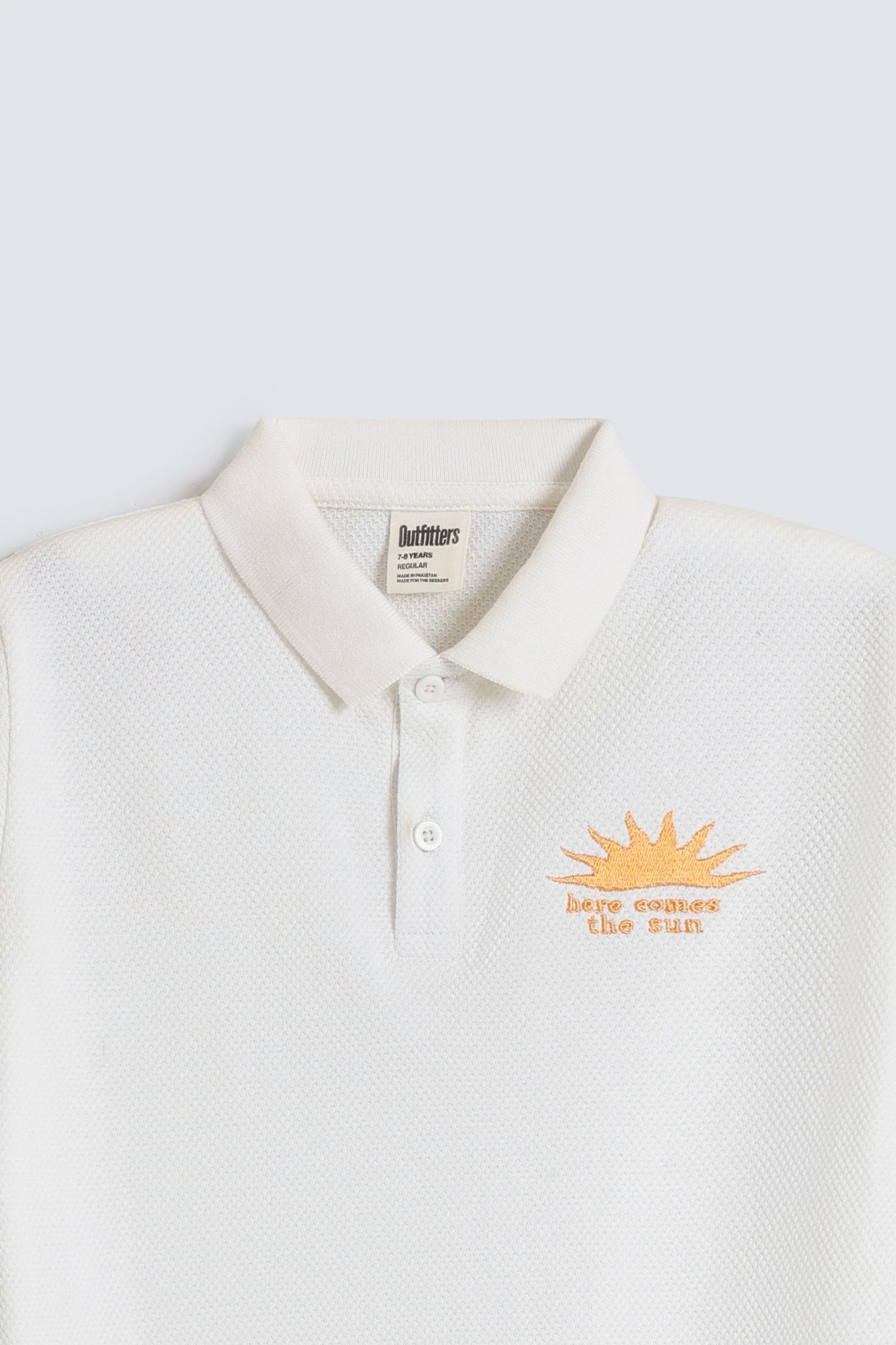 Textured Embroidered Polo Shirt - Image 2