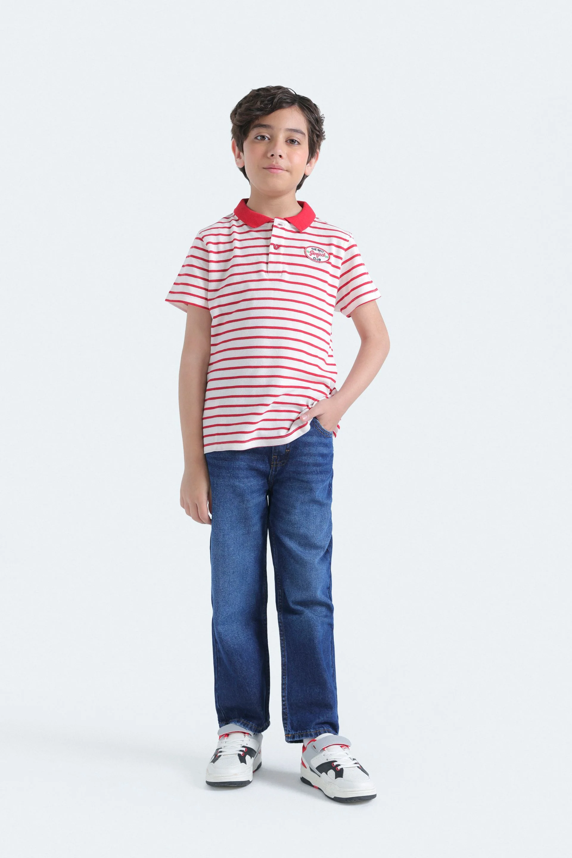 Striped Polo Shirt With Embroidered Patch - Image 4