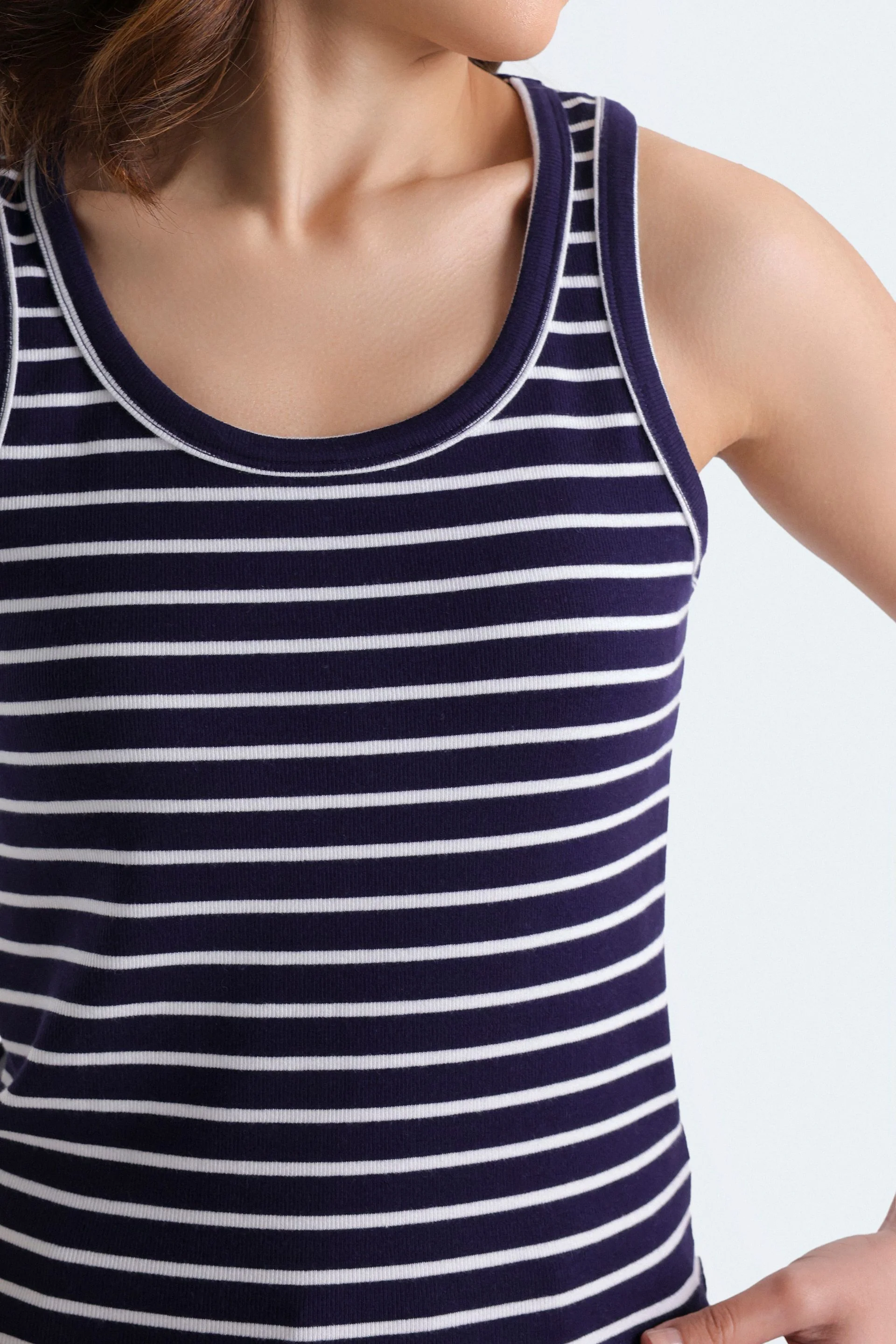 Scoop Neck Striped Tank Top - Image 2