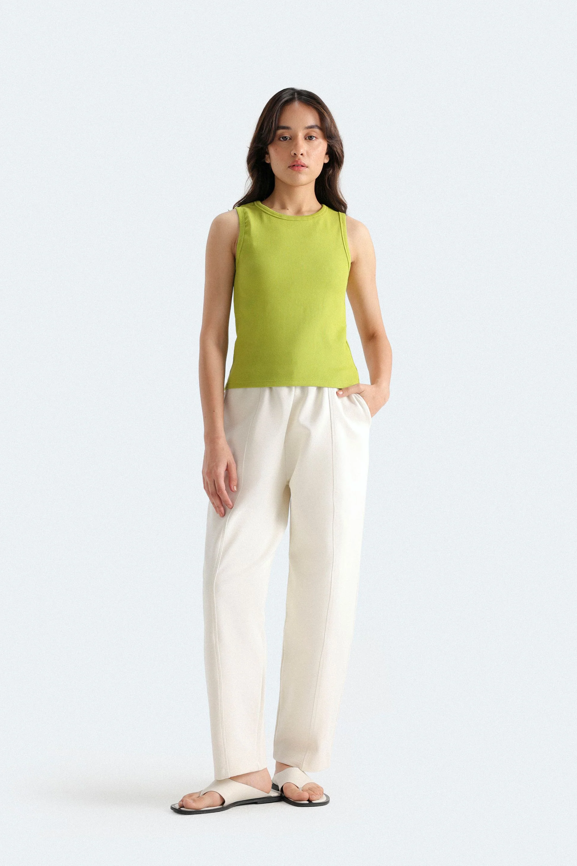 Cropped Ribbed Tank Top